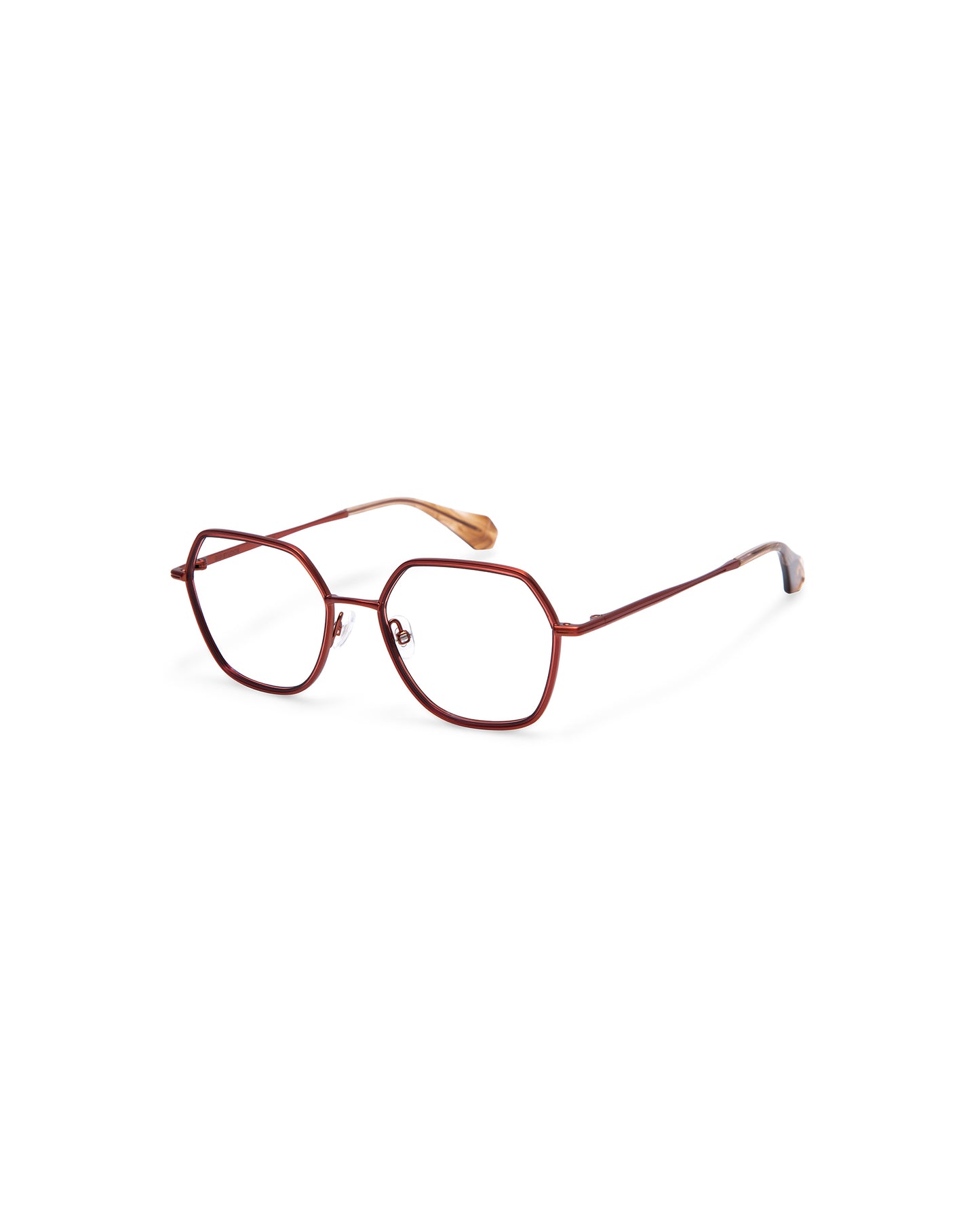 JOLENE: Geométricas Acetato-Metal Orange optical glasses by GIGI STUDIOS 748