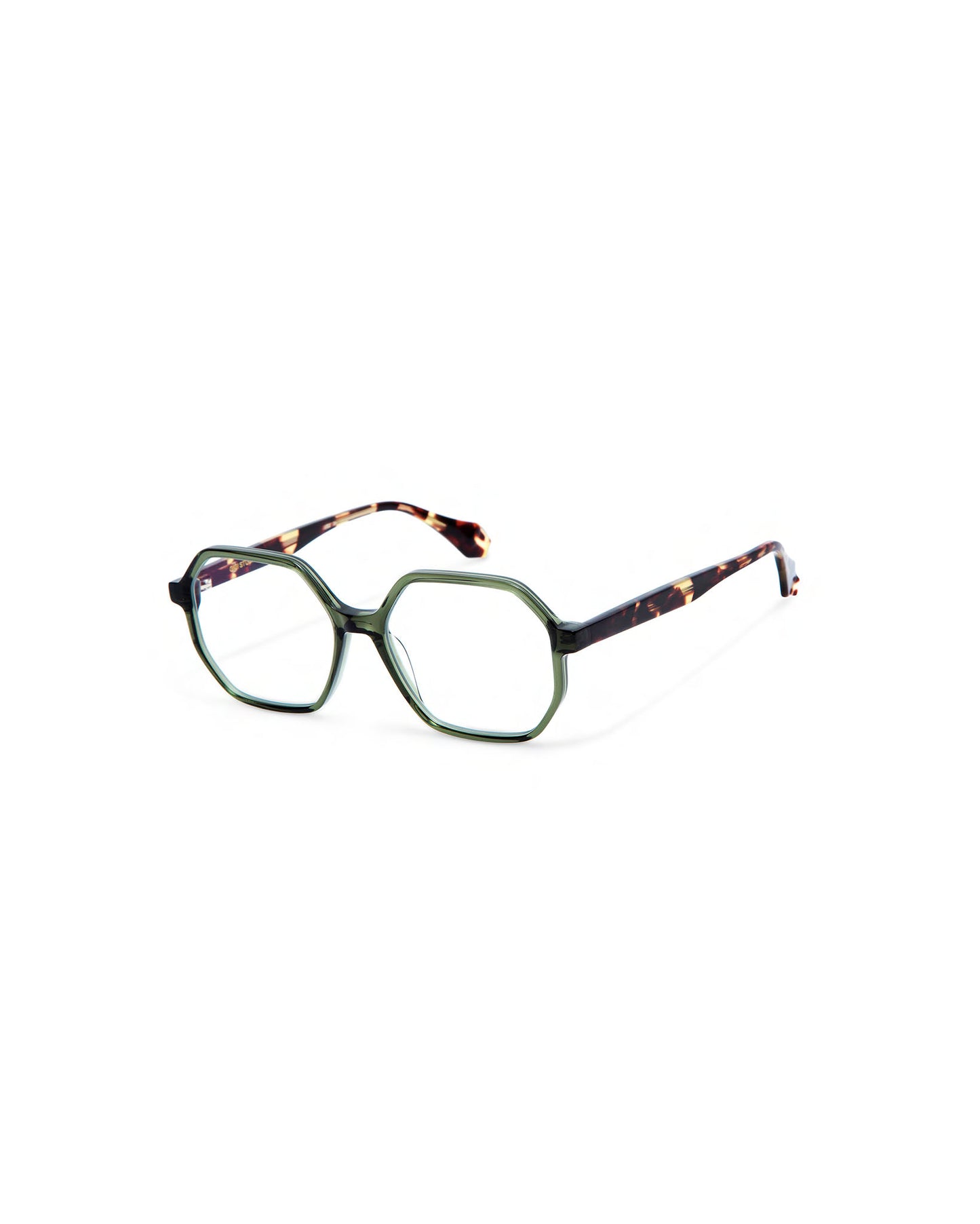 ENRICA: Geométricas Acetato Verde optical glasses by GIGI STUDIOS 3919