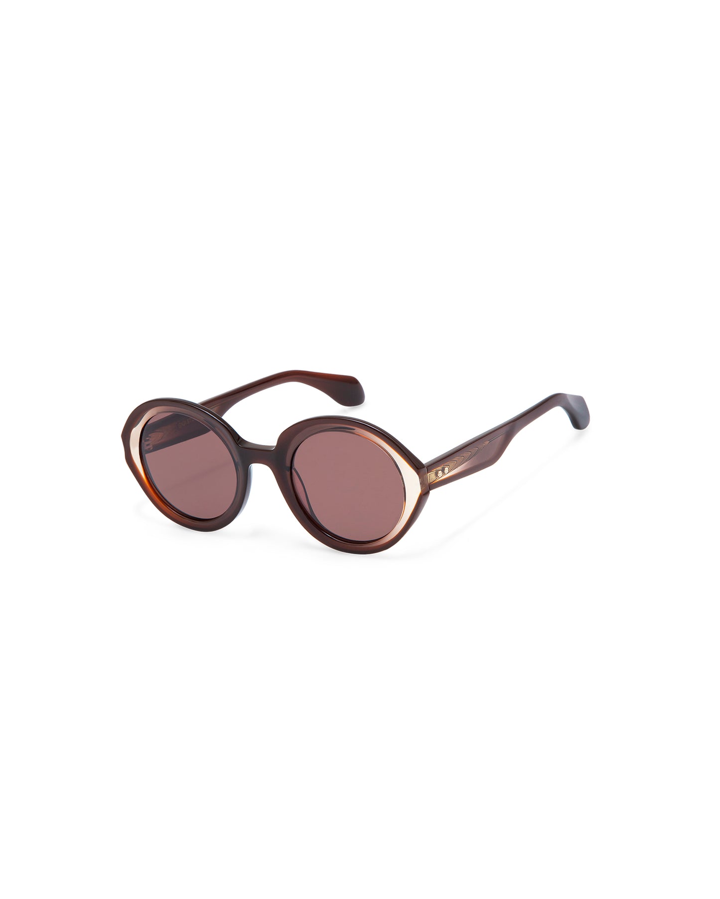 REVIVRE 46: Redondas Acetato Marrón sunglasses by GIGI STUDIOS 8087