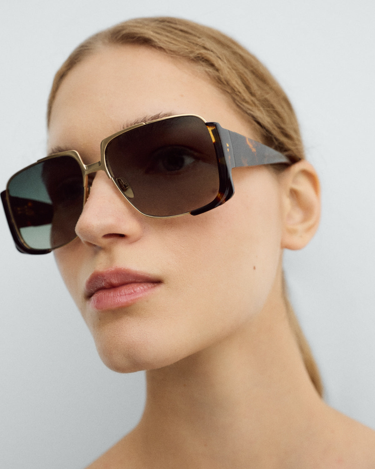 THEA: Cuadrada Acetato-Metal Havana sunglasses by GIGI STUDIOS 9585
