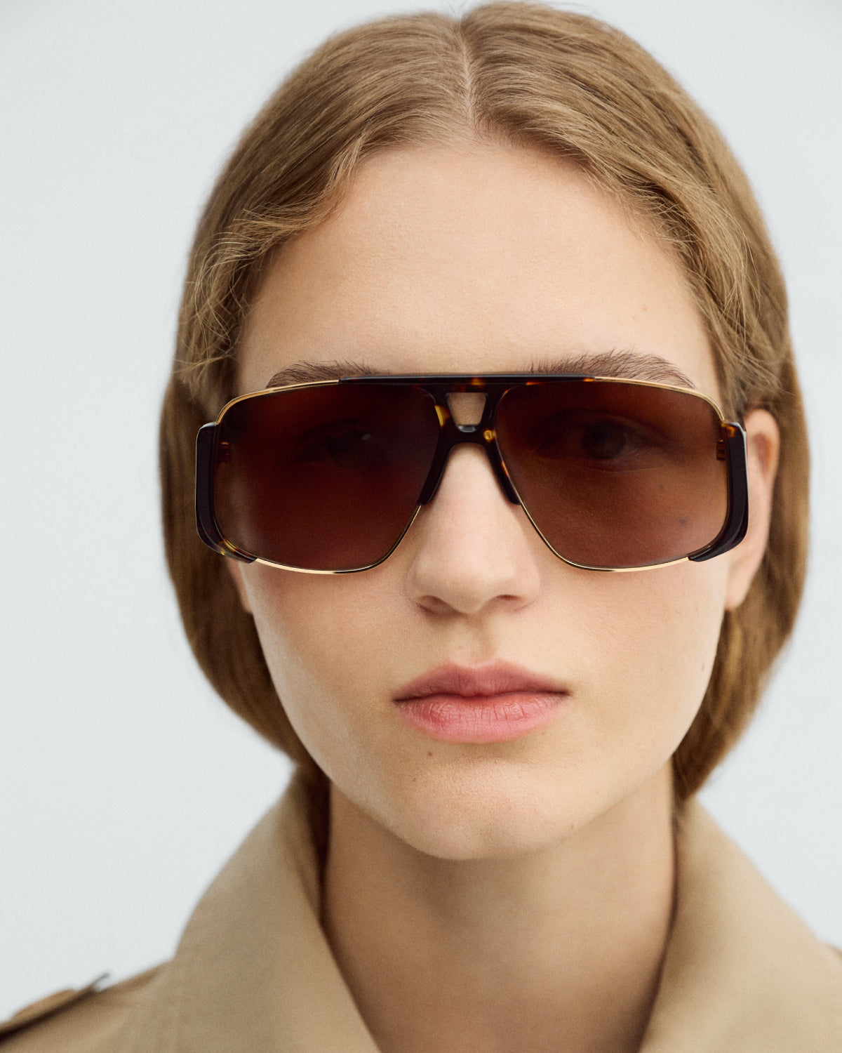 ZENA: Aviador Acetato-Metal Havana sunglasses by GIGI STUDIOS 9586