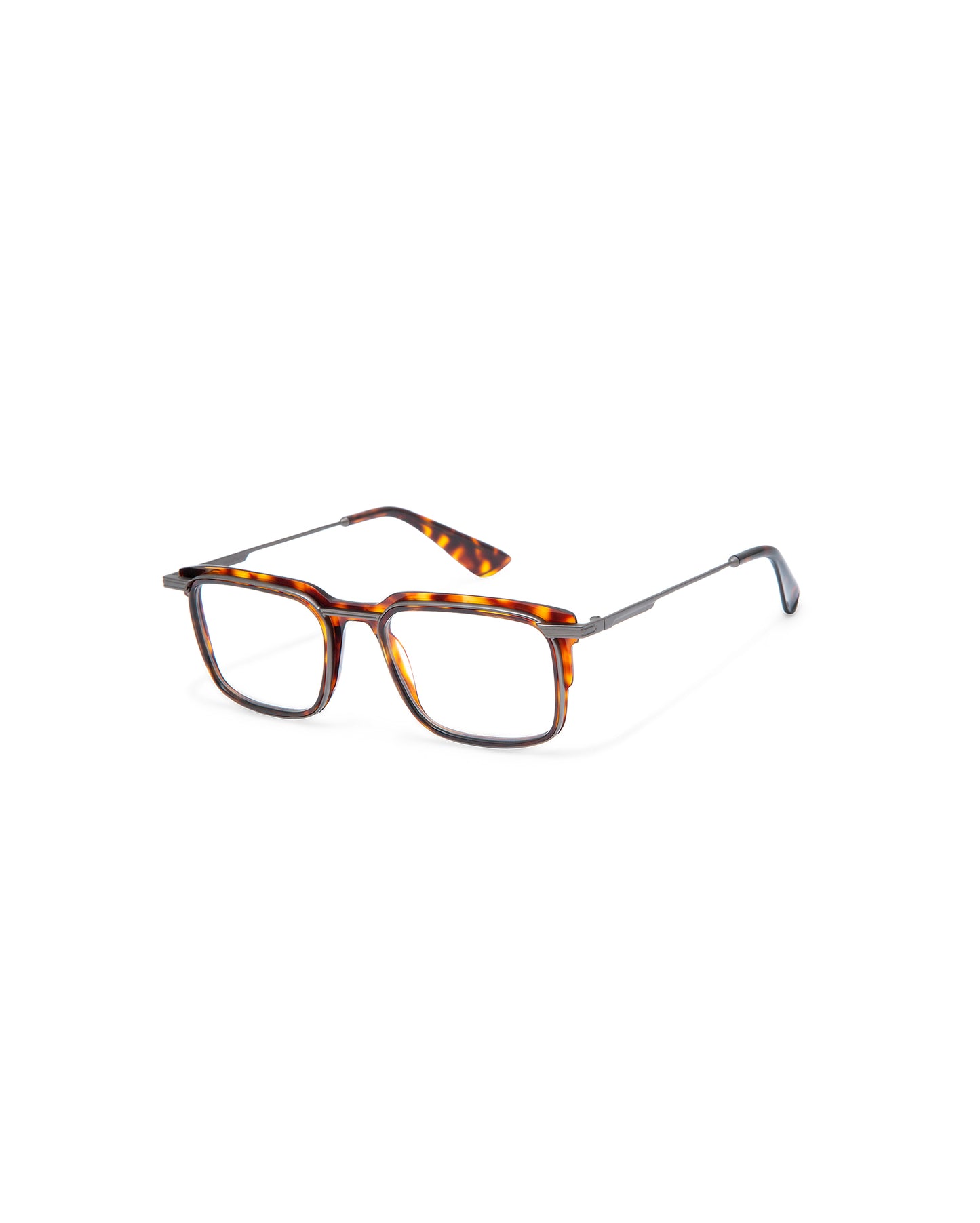JEREMY: Rectangular Acetato-Metal Havana optical glasses by GIGI STUDIOS 7947