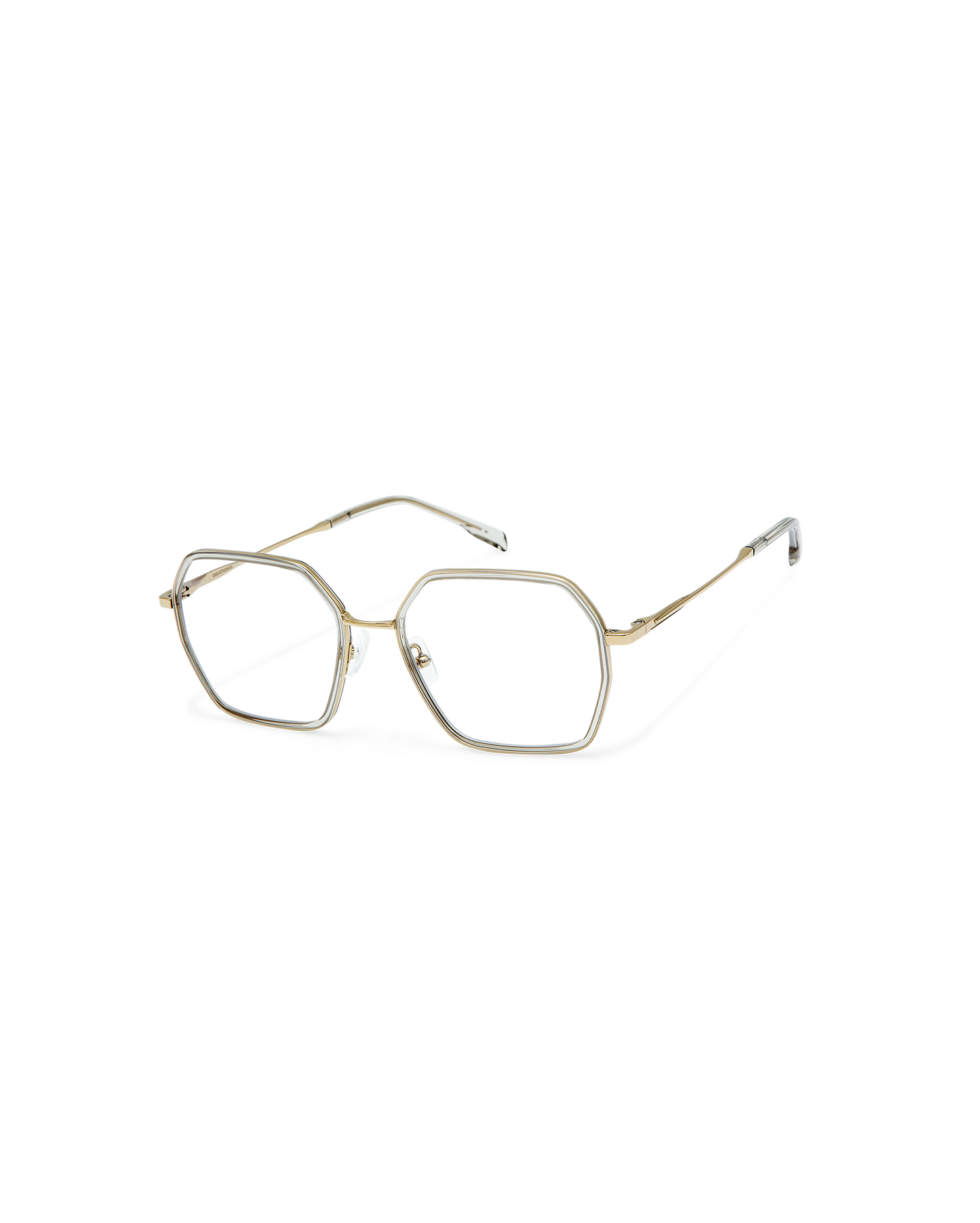 YUNE: Geométricas Titanio-Acetato Marrón optical glasses by GIGI STUDIOS 10854