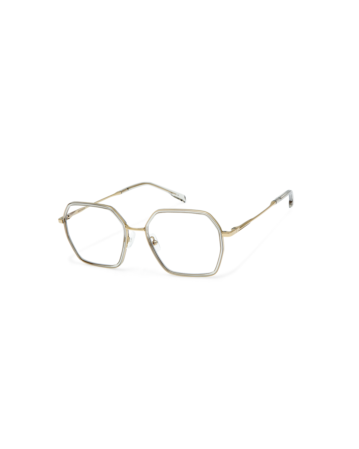 YUNE: Geométricas Titanio-Acetato Marrón optical glasses by GIGI STUDIOS 10854