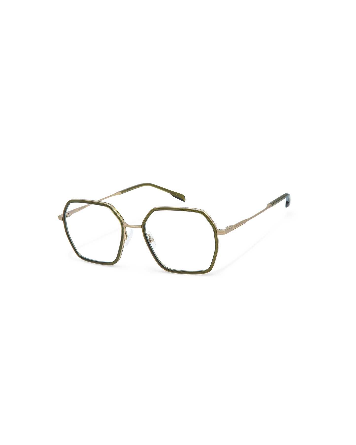 YUNE: Geométricas Titanio-Acetato Verde optical glasses by GIGI STUDIOS 10856