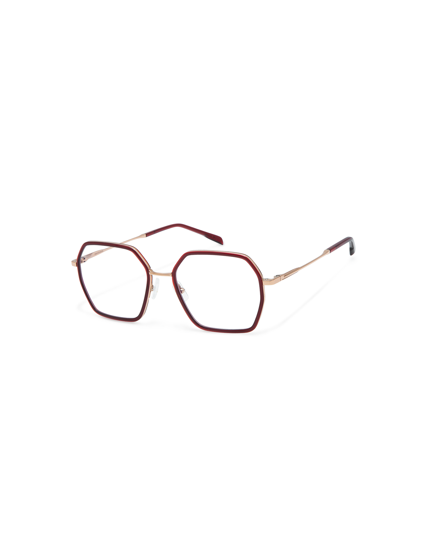 YUNE: Geométricas Titanio-Acetato Rojo optical glasses by GIGI STUDIOS 10858