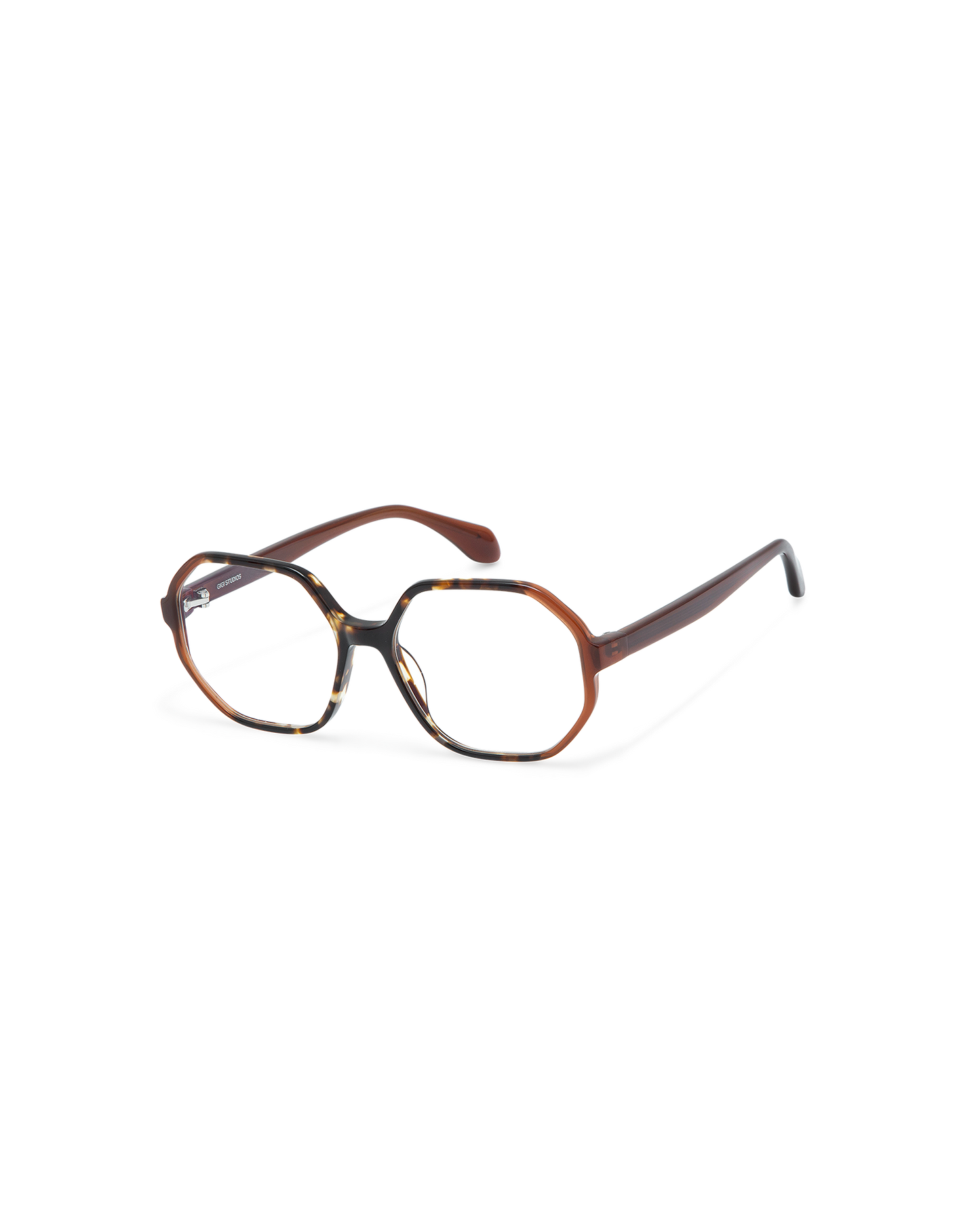 NIA: Geométricas Acetato Havana optical glasses by GIGI STUDIOS 10902