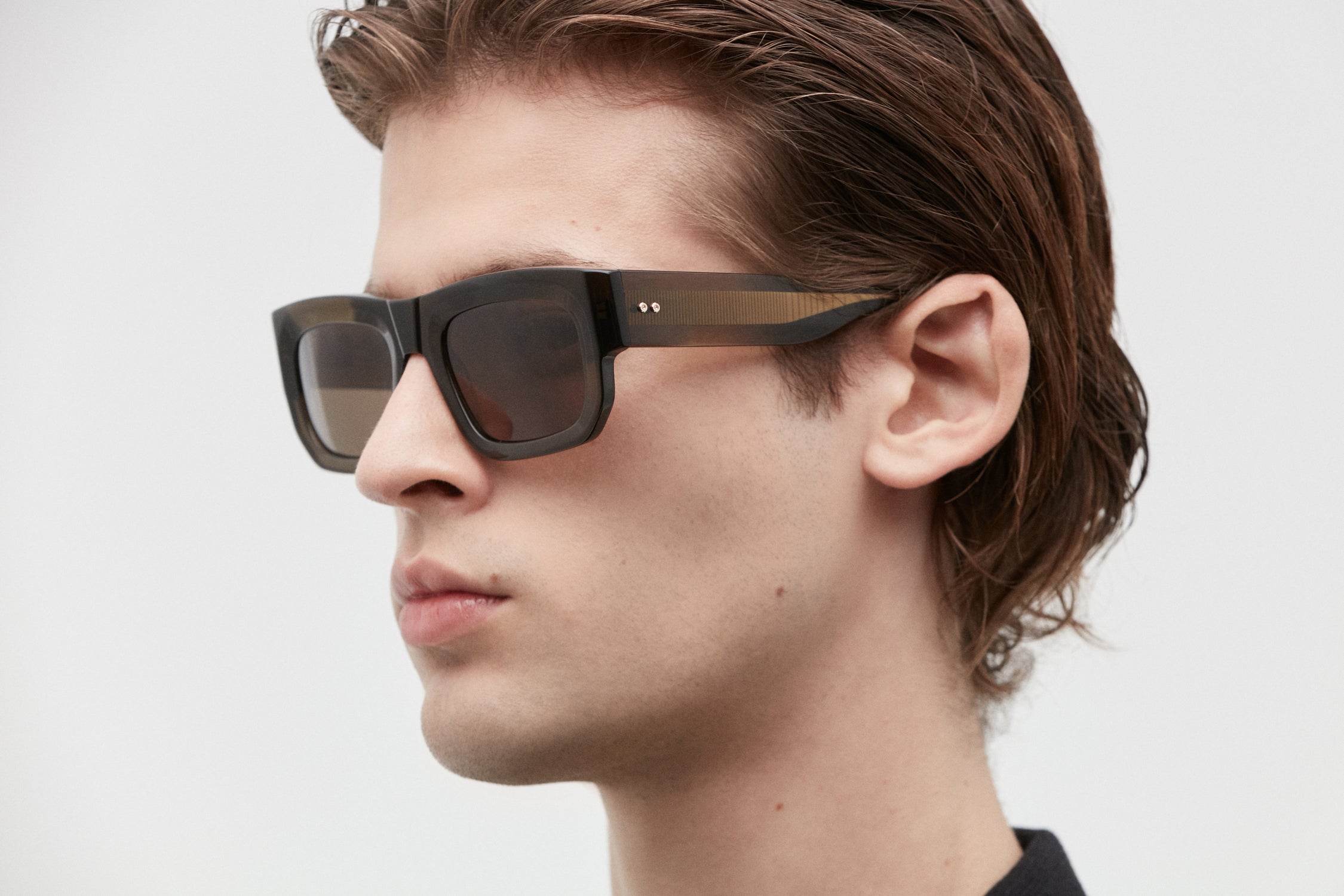 MAGNO: Rectangular Acetato Marrón sunglasses by GIGI STUDIOS 5423