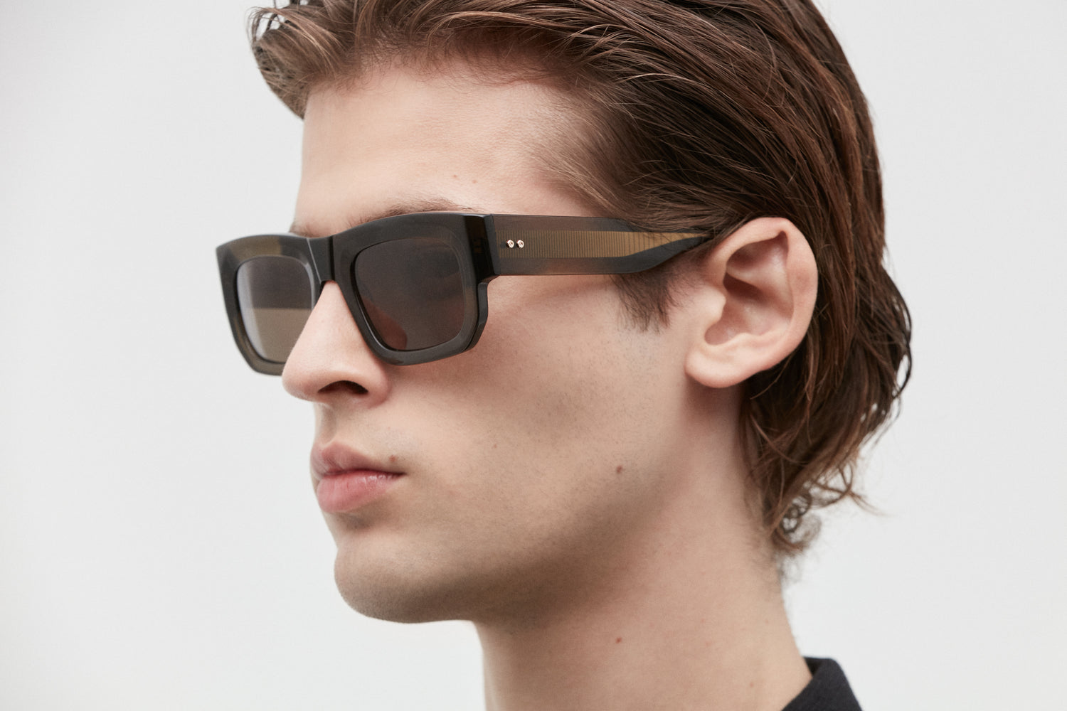 MAGNO: Rectangular Acetato Marrón sunglasses by GIGI STUDIOS 5423