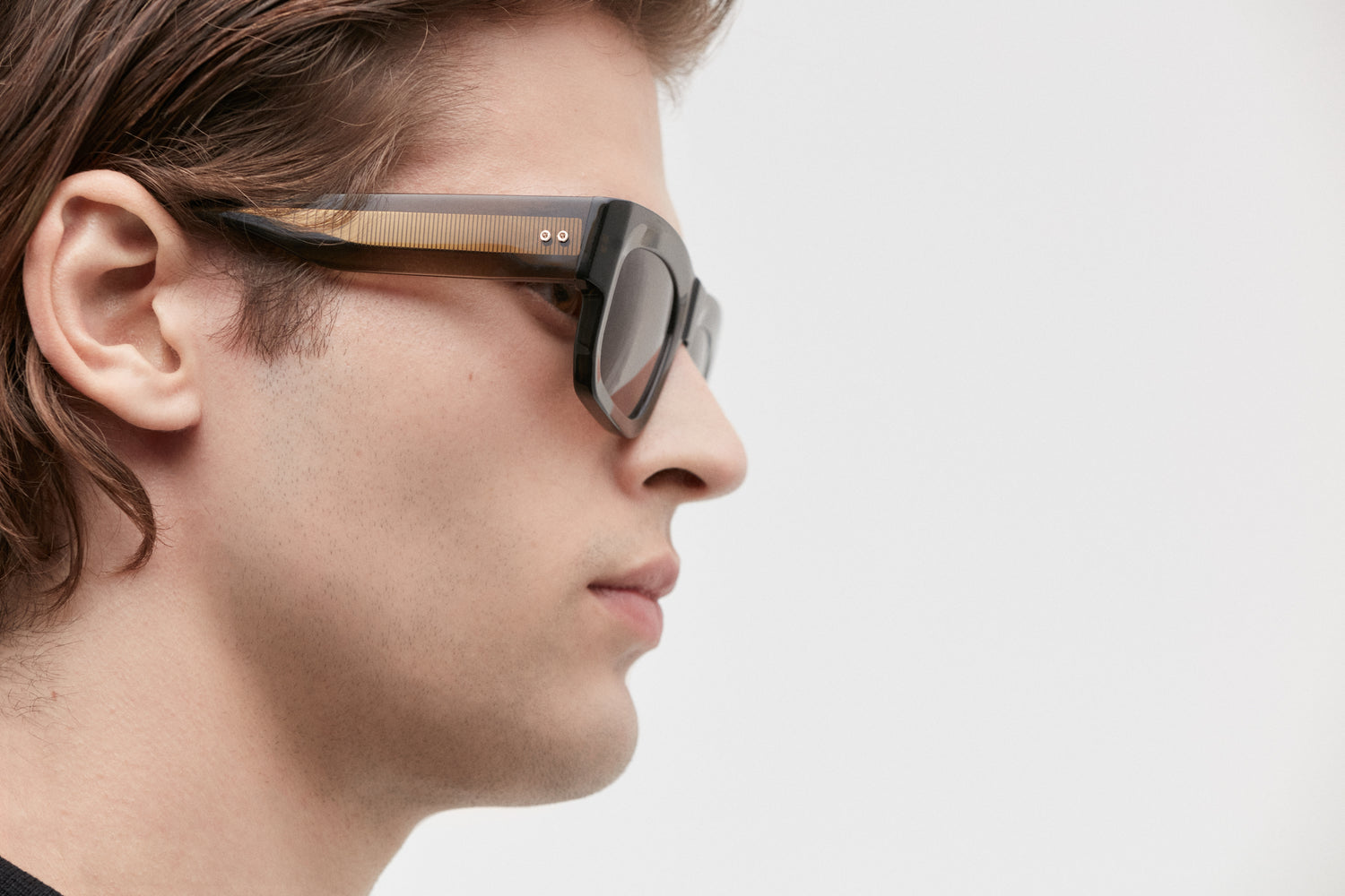 MAGNO: Rectangular Acetato Marrón sunglasses by GIGI STUDIOS 5425