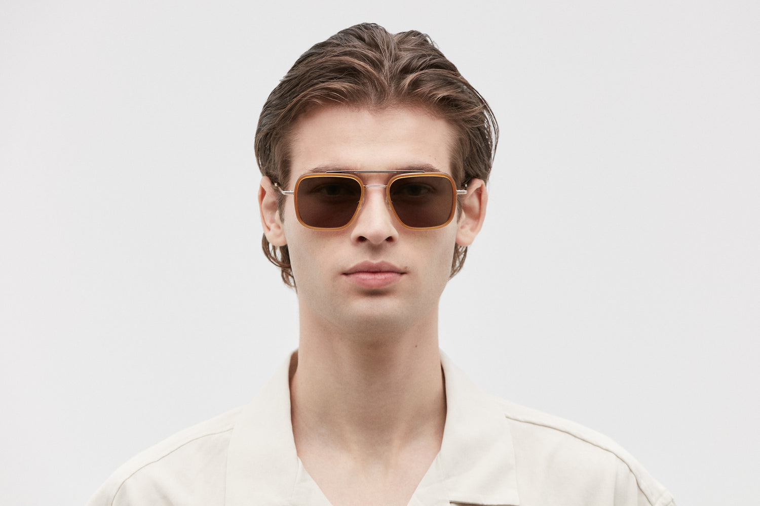 SIFNOS: Cuadrada Acetato-Metal Havana sunglasses by GIGI STUDIOS 5463