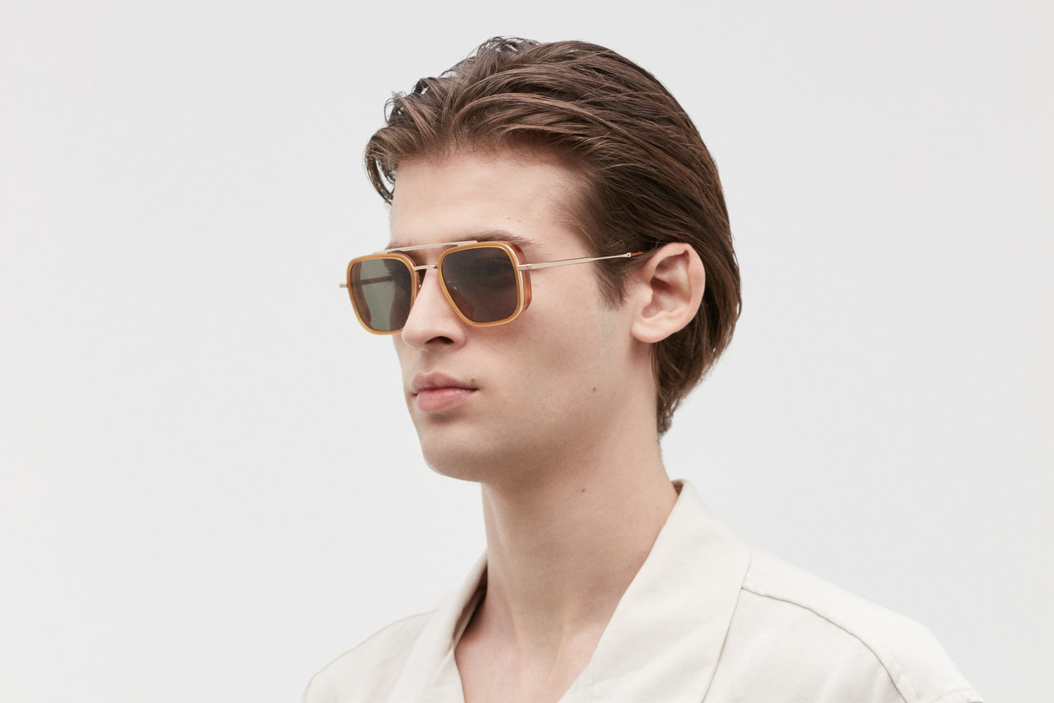 SIFNOS: Cuadrada Acetato-Metal Havana sunglasses by GIGI STUDIOS 5465
