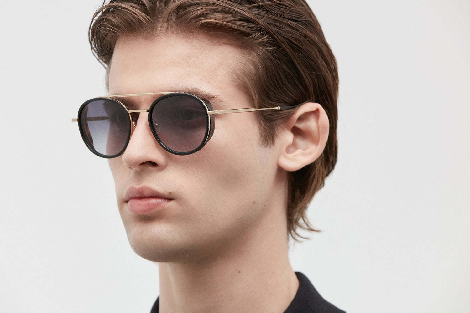 CAPRI: Redondas Acetato-Metal Noir sunglasses by GIGI STUDIOS 5497