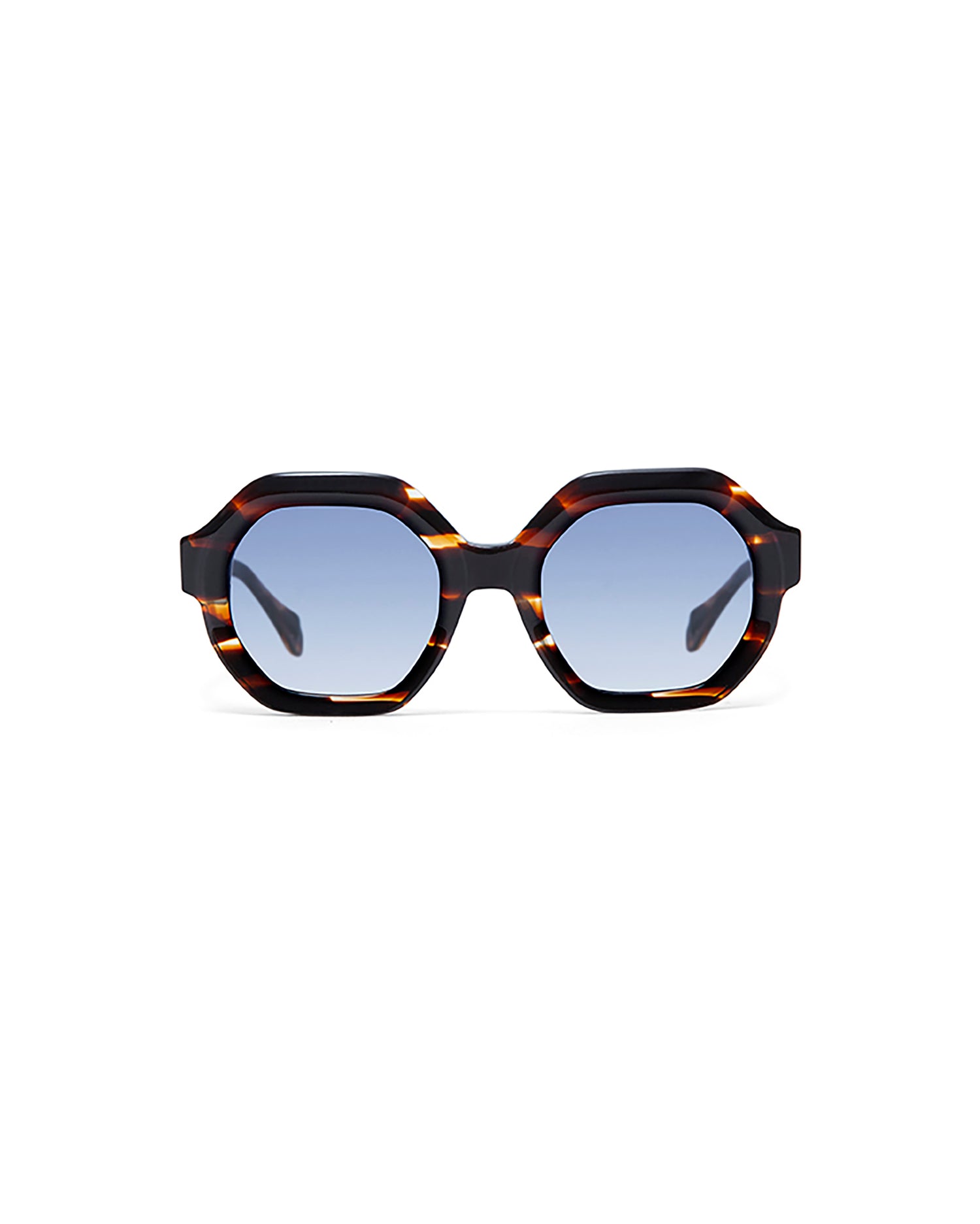JANET: Geométricas Acetato Havana sunglasses by GIGI STUDIOS 5779