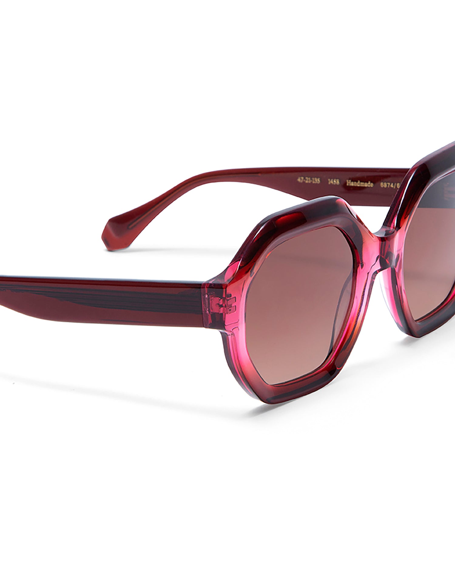 JANET: Geométricas Acetato Rojo sunglasses by GIGI STUDIOS 5785