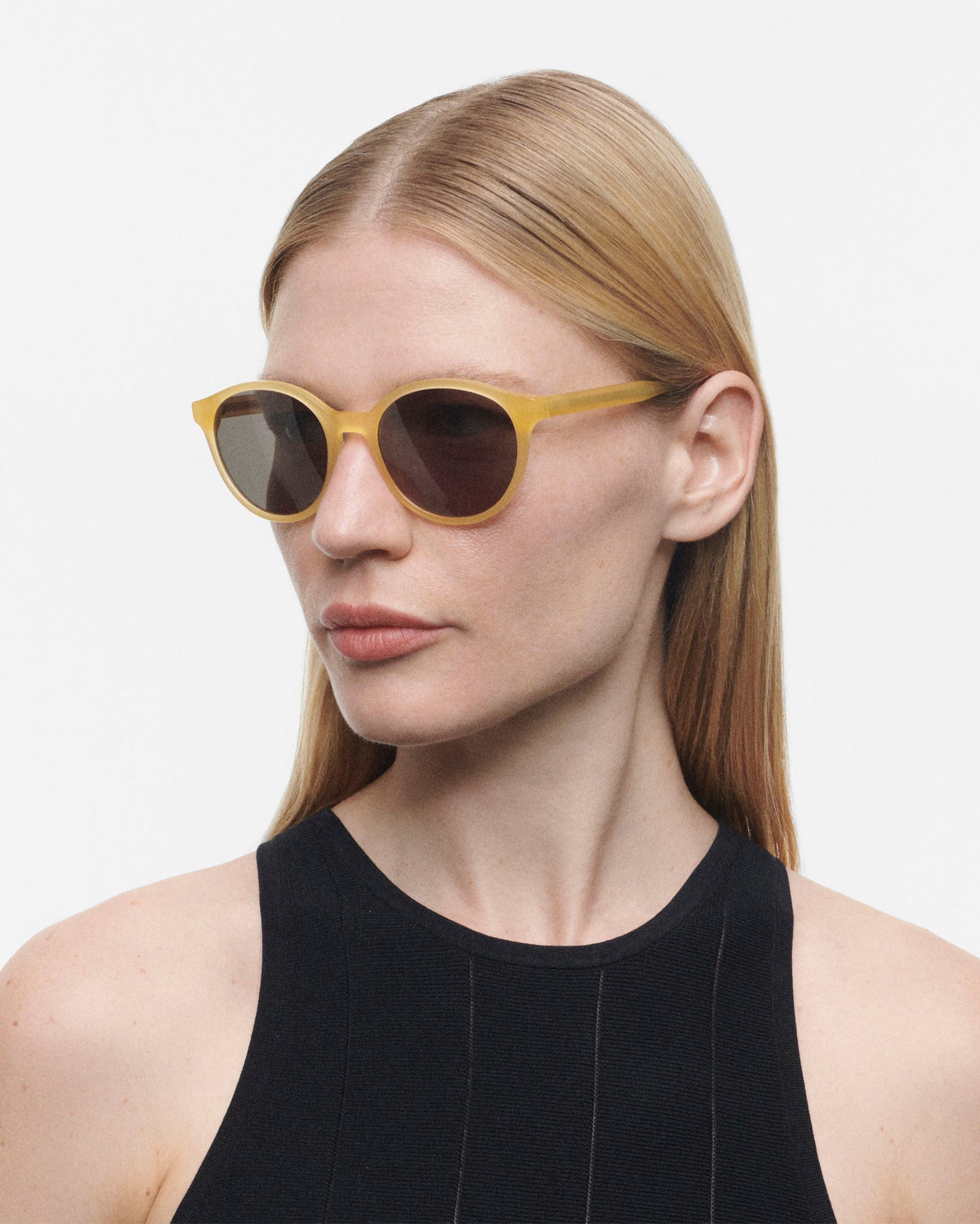 BROOKS: Redondas Acetato Jaune sunglasses by GIGI STUDIOS 597