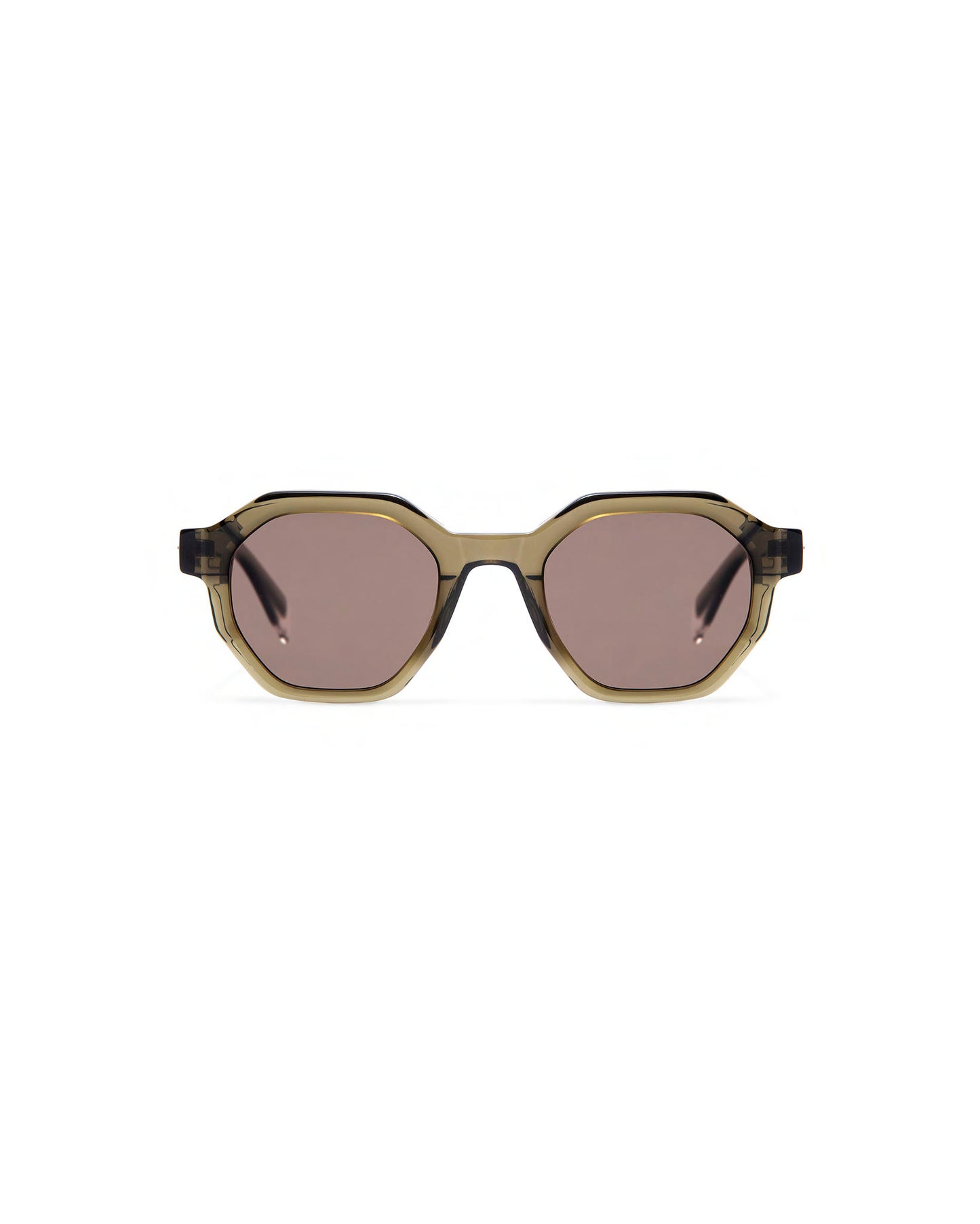 BENZ: Geométricas Acetato Verde sunglasses by GIGI STUDIOS 12