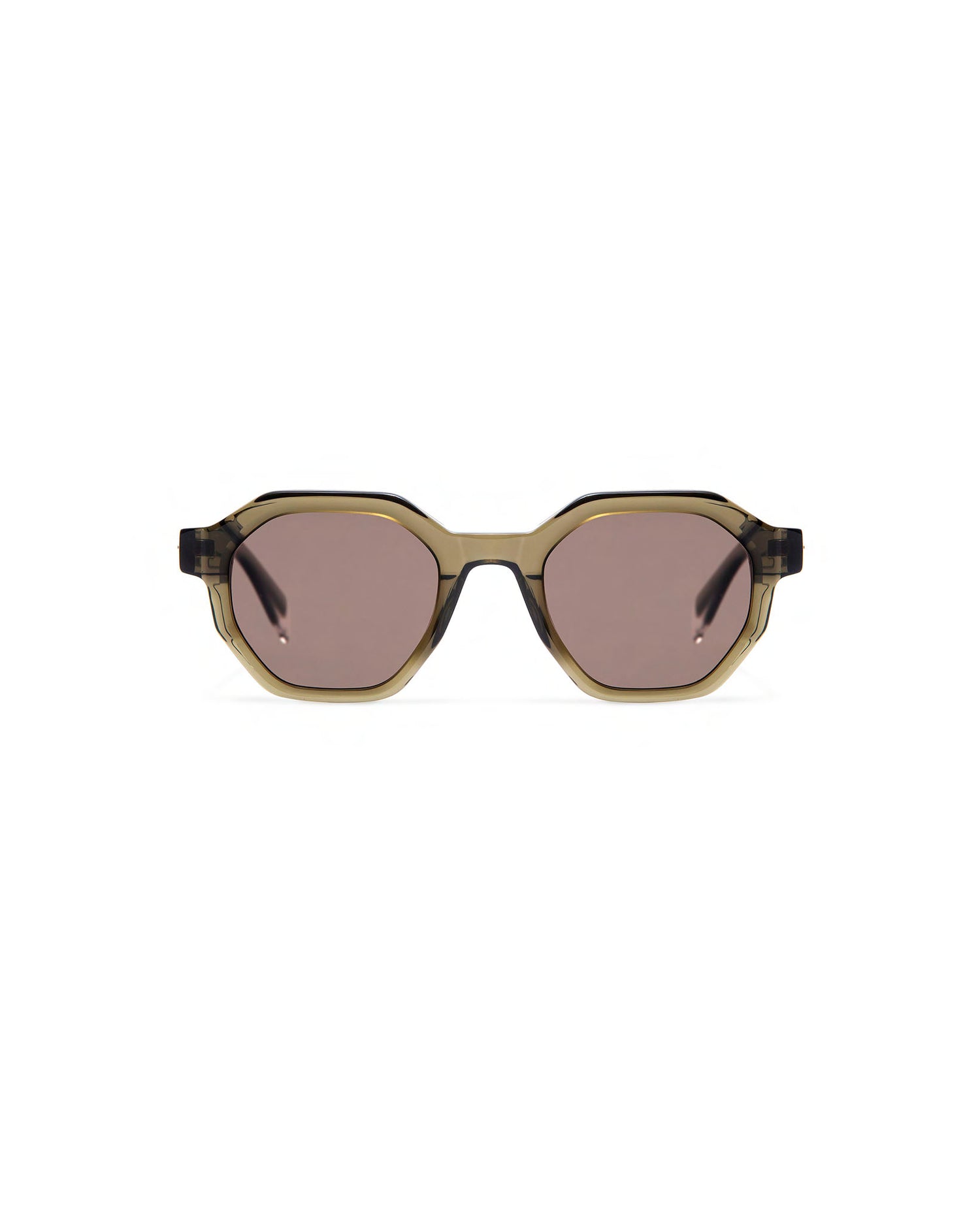 BENZ: Geométricas Acetato Verde sunglasses by GIGI STUDIOS 12