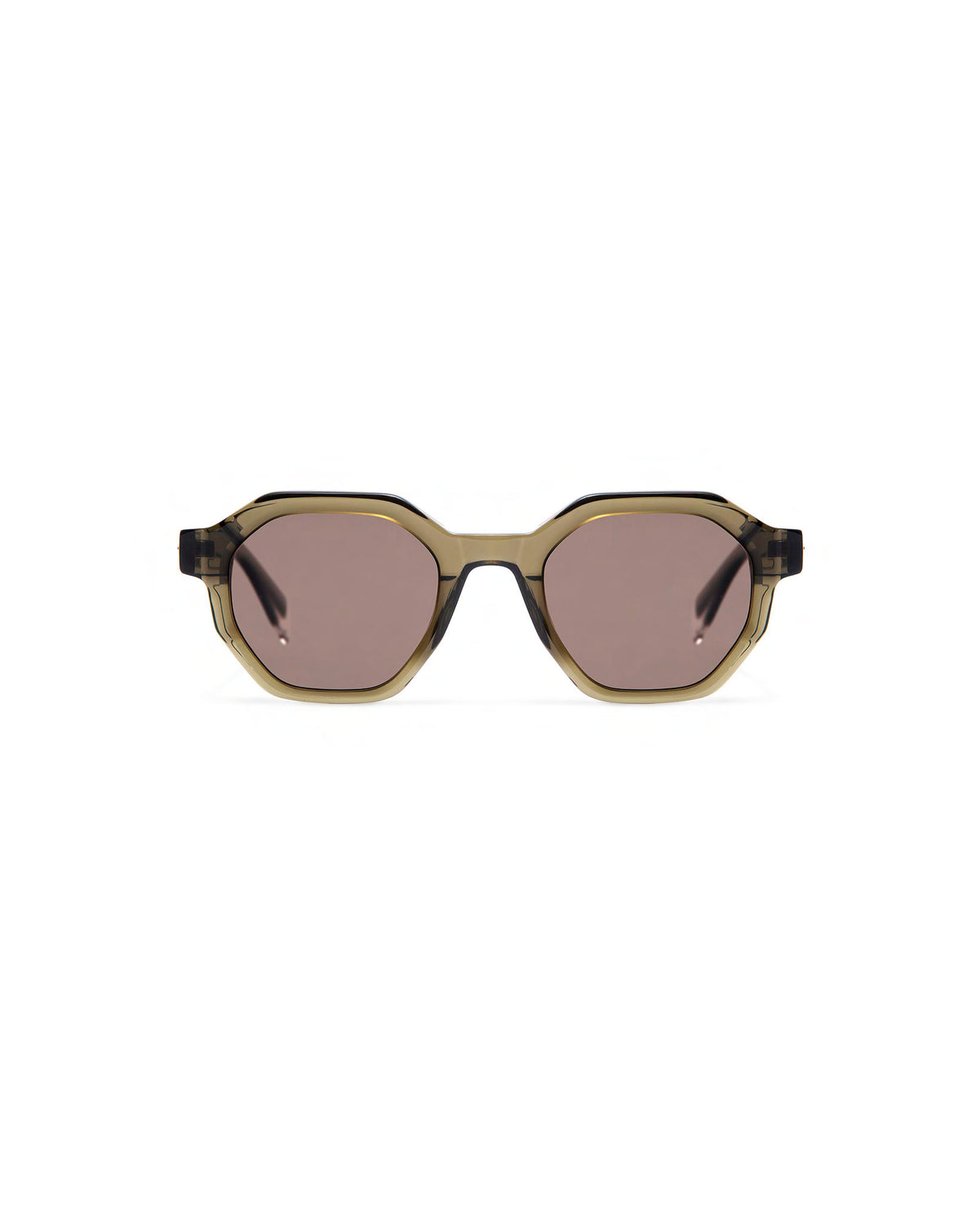 BENZ: Geométricas Acetato Verde sunglasses by GIGI STUDIOS 12