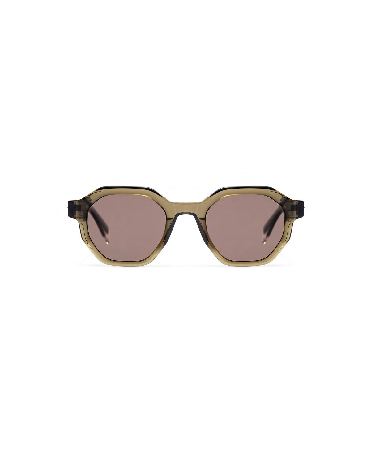 BENZ: Geométricas Acetato Verde sunglasses by GIGI STUDIOS 12