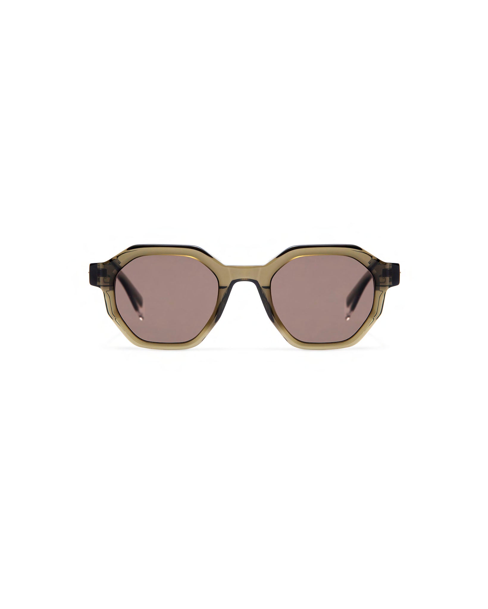 BENZ: Geométricas Acetato Verde sunglasses by GIGI STUDIOS 12