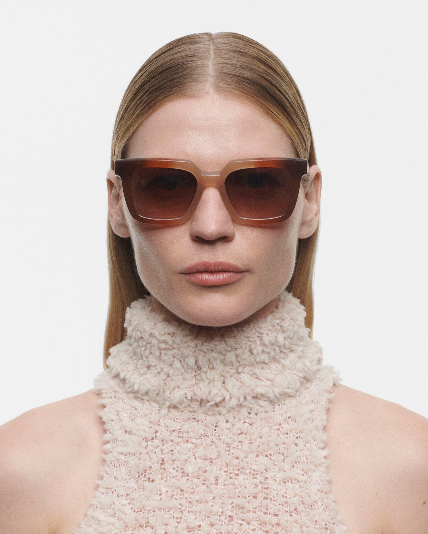 MARZIA: Cuadrada Acetato Orange sunglasses by GIGI STUDIOS 3838