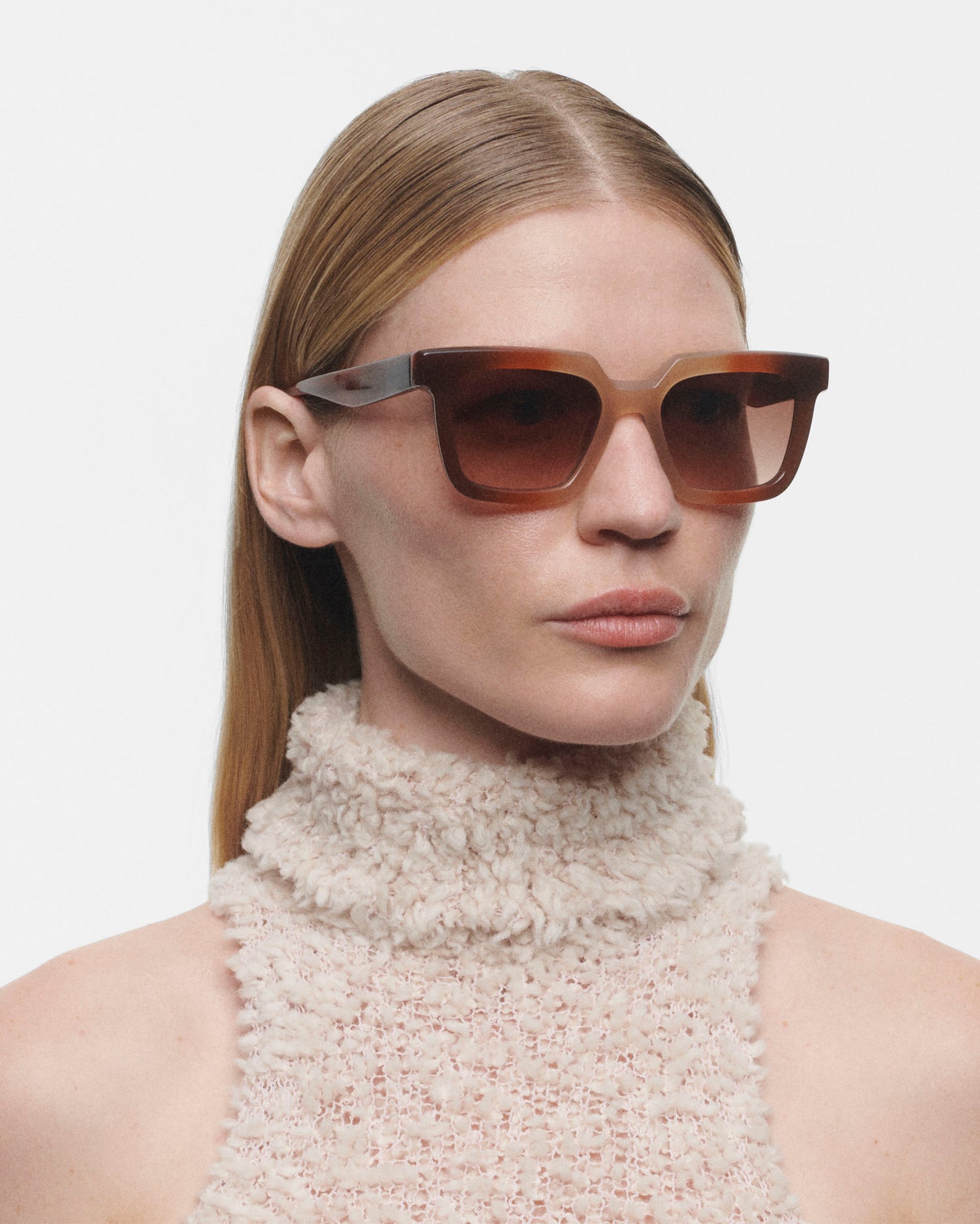 MARZIA: Cuadrada Acetato Orange sunglasses by GIGI STUDIOS 3840