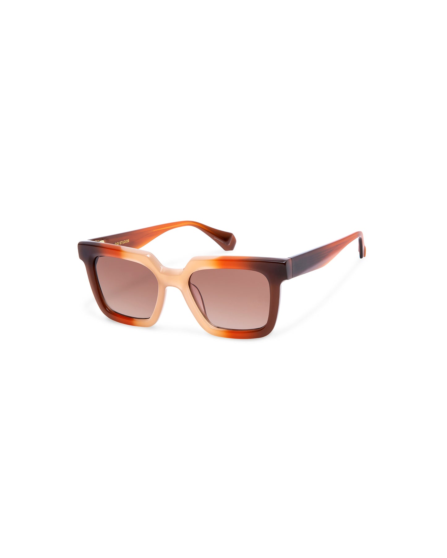 MARZIA: Cuadrada Acetato Orange sunglasses by GIGI STUDIOS 273