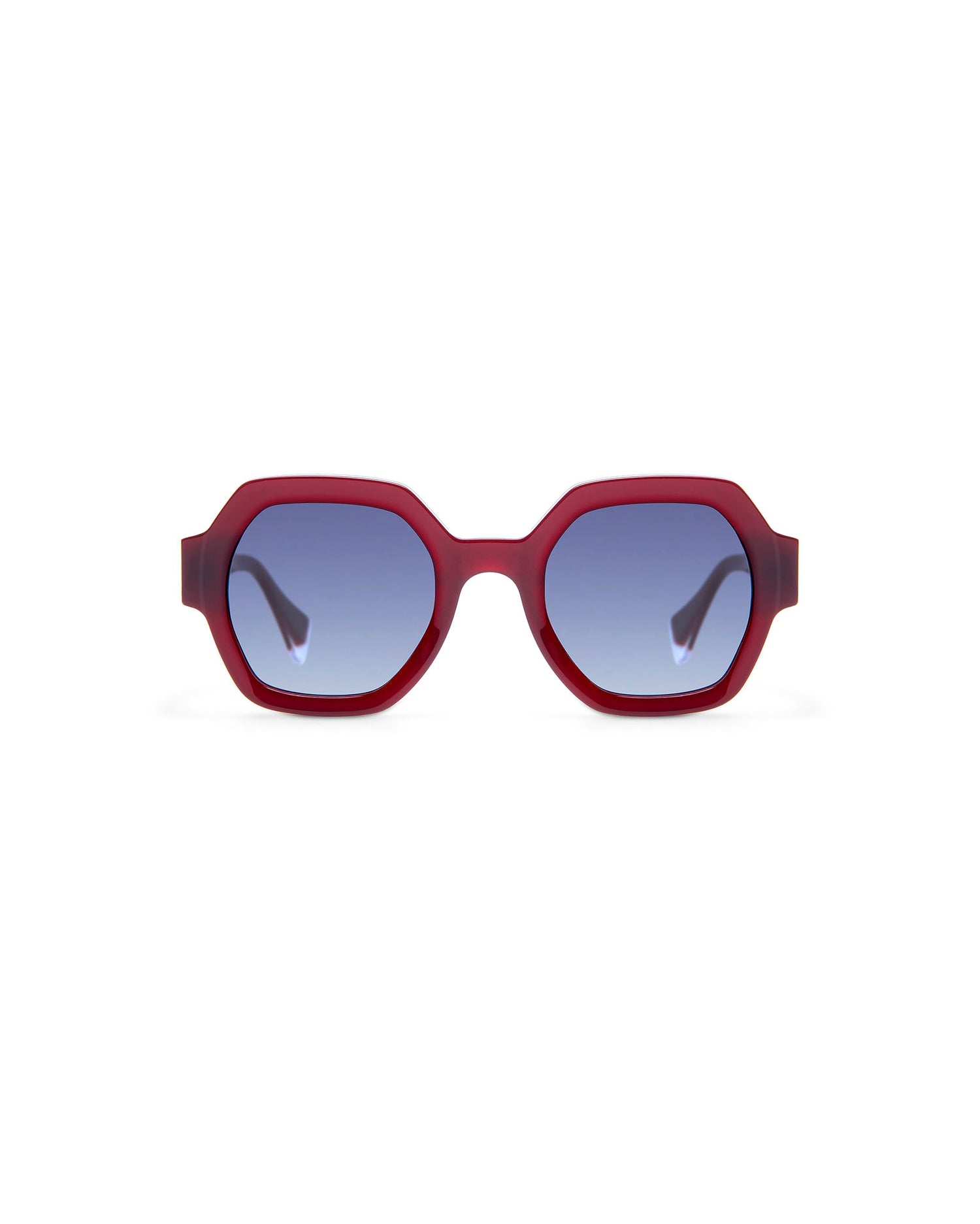 GRACE: Geométricas Acetato Rojo sunglasses by GIGI STUDIOS 3884