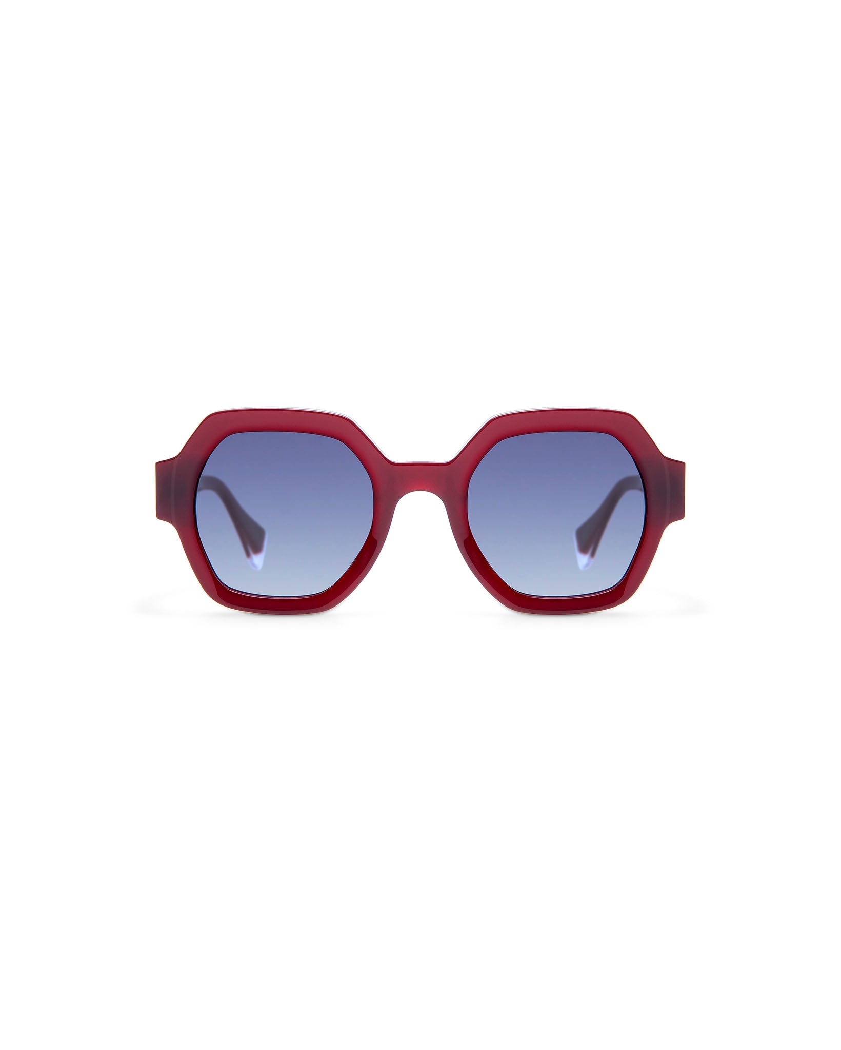 GRACE: Geométricas Acetato Rojo sunglasses by GIGI STUDIOS 3884