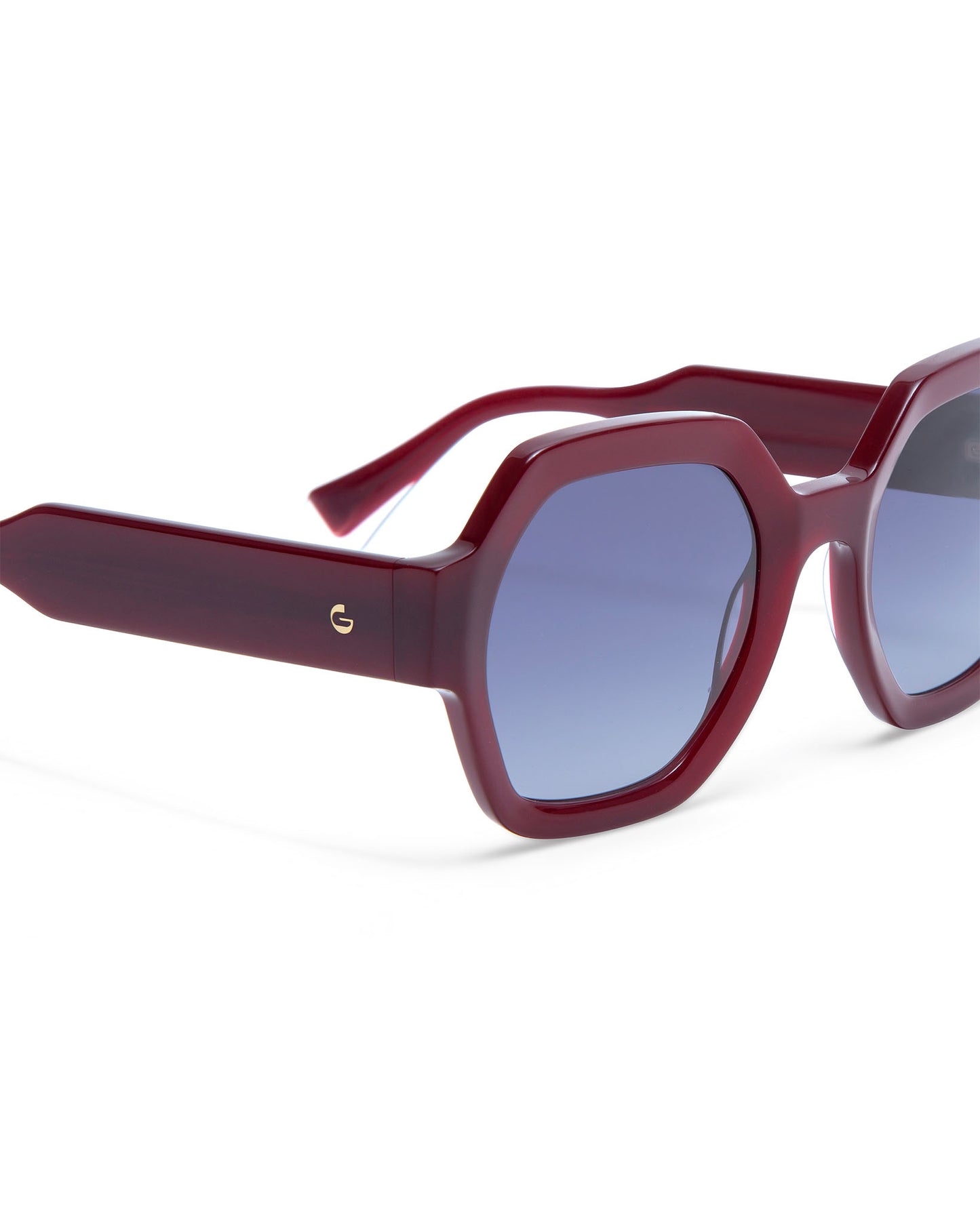 GRACE: Geométricas Acetato Rojo sunglasses by GIGI STUDIOS 3886