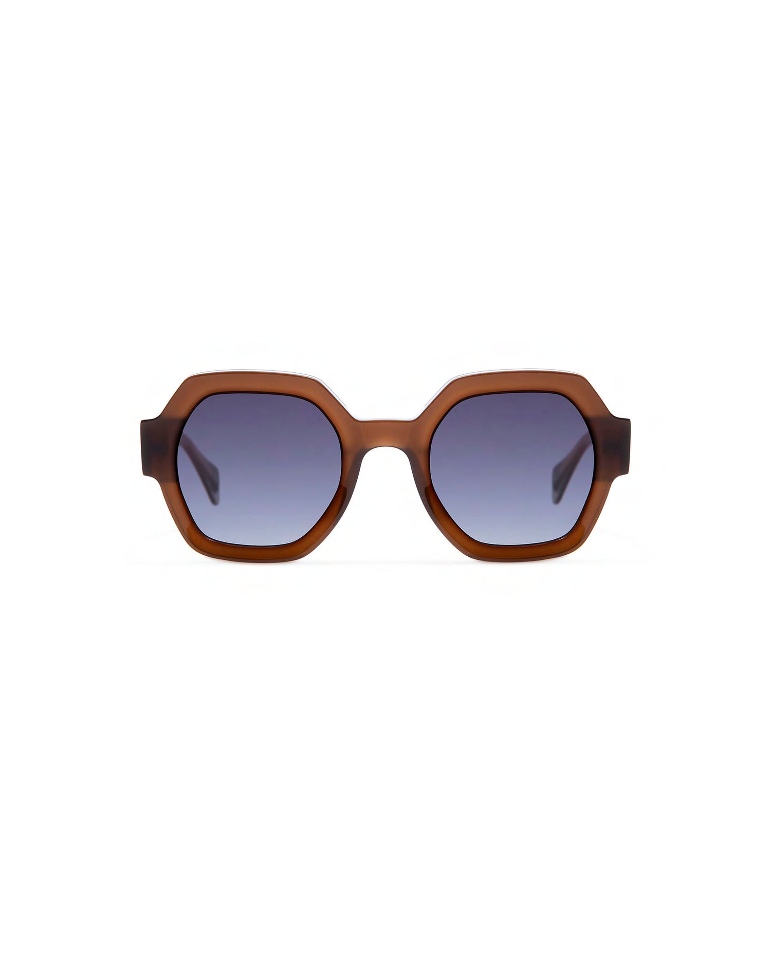 GRACE: Geométricas Acetato Marrón sunglasses by GIGI STUDIOS 3889