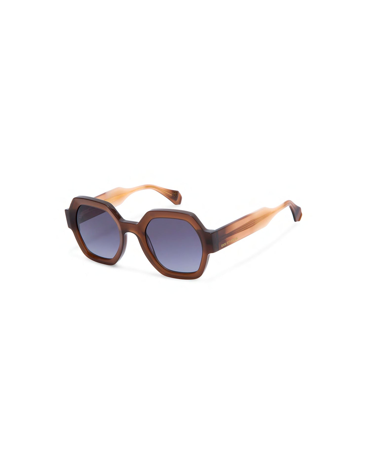 GRACE: Geométricas Acetato Marrón sunglasses by GIGI STUDIOS 3891