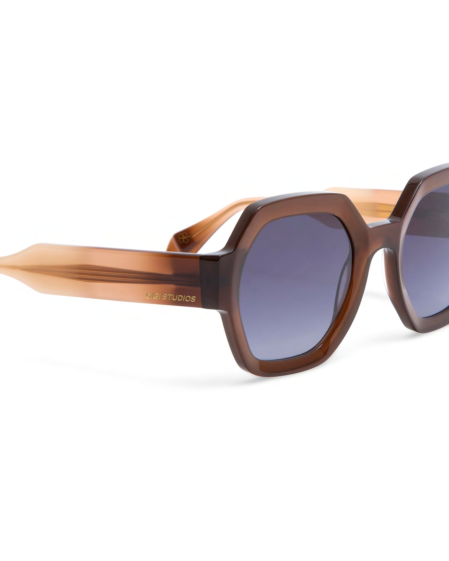 GRACE: Geométricas Acetato Marrón sunglasses by GIGI STUDIOS 3892