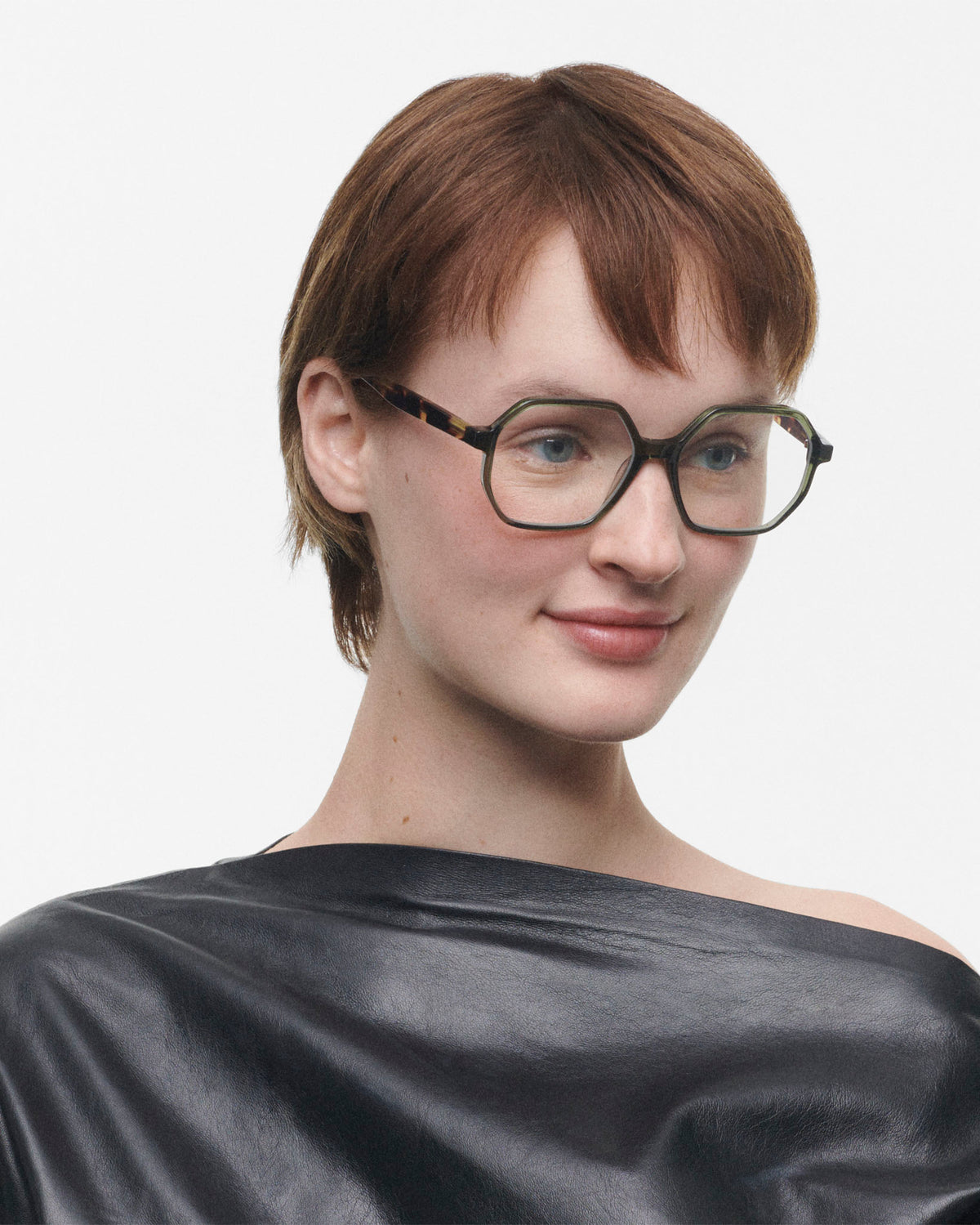 ENRICA: Geométricas Acetato Verde optical glasses by GIGI STUDIOS 3918