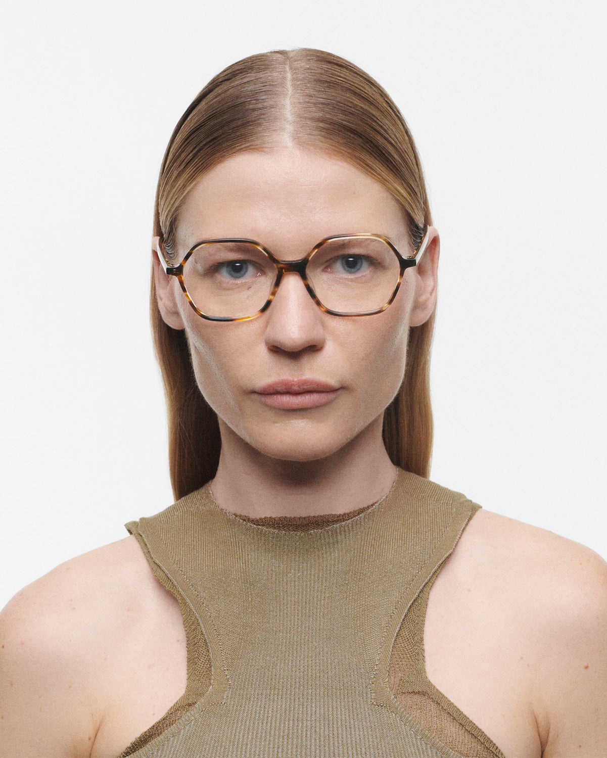 SERENA: Geométricas Acetato Havana optical glasses by GIGI STUDIOS 4012