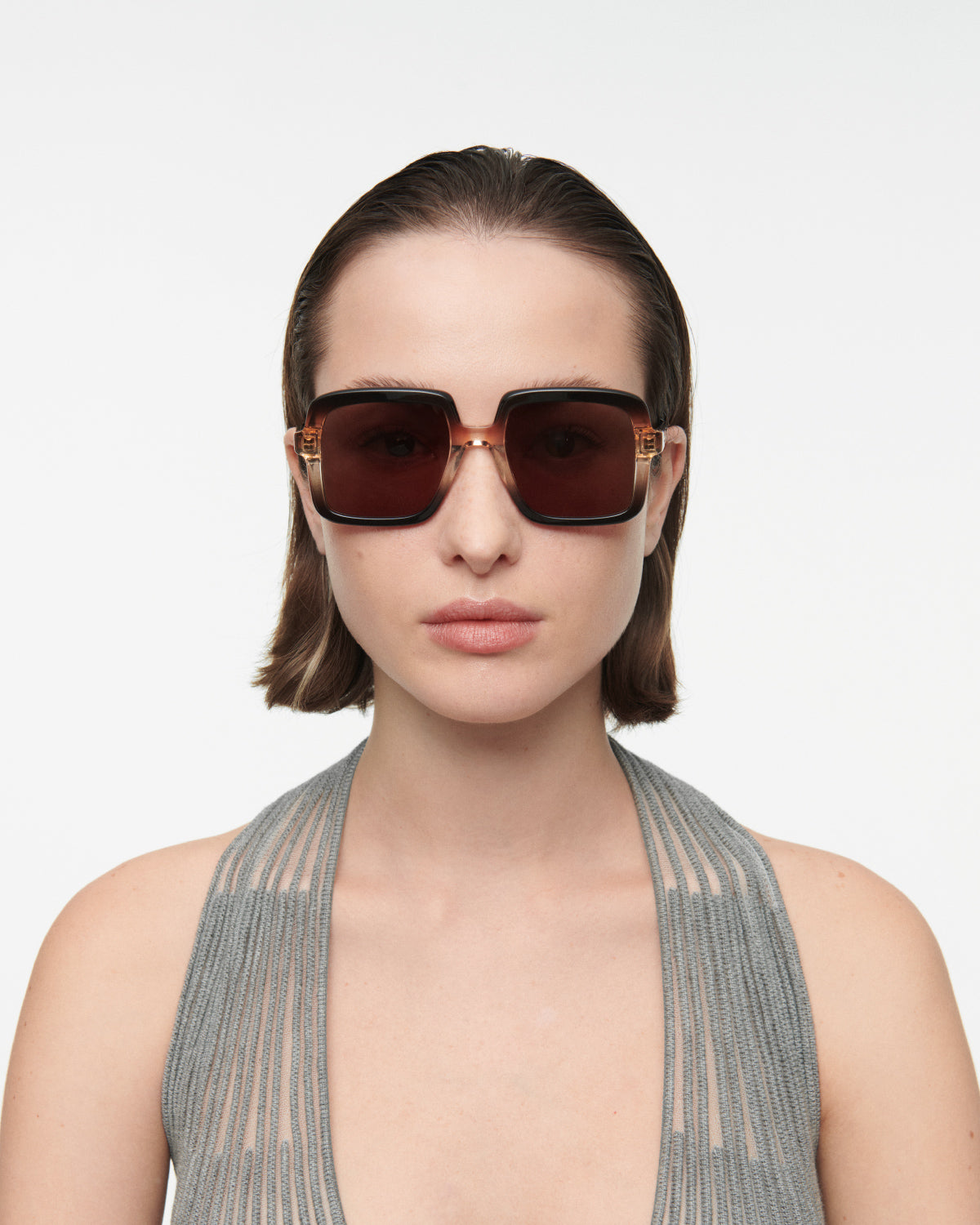THRIVE 018: Cuadrada Acetato Orange sunglasses by GIGI STUDIOS 7673