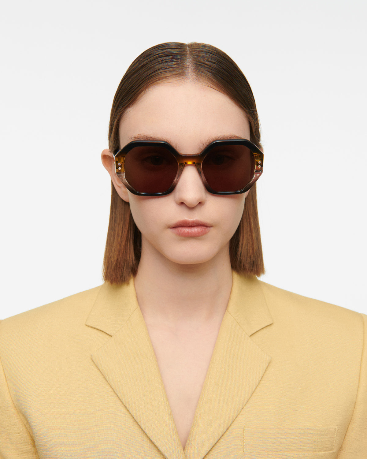 THRIVE 020: Geométricas Acetato Jaune sunglasses by GIGI STUDIOS 7677