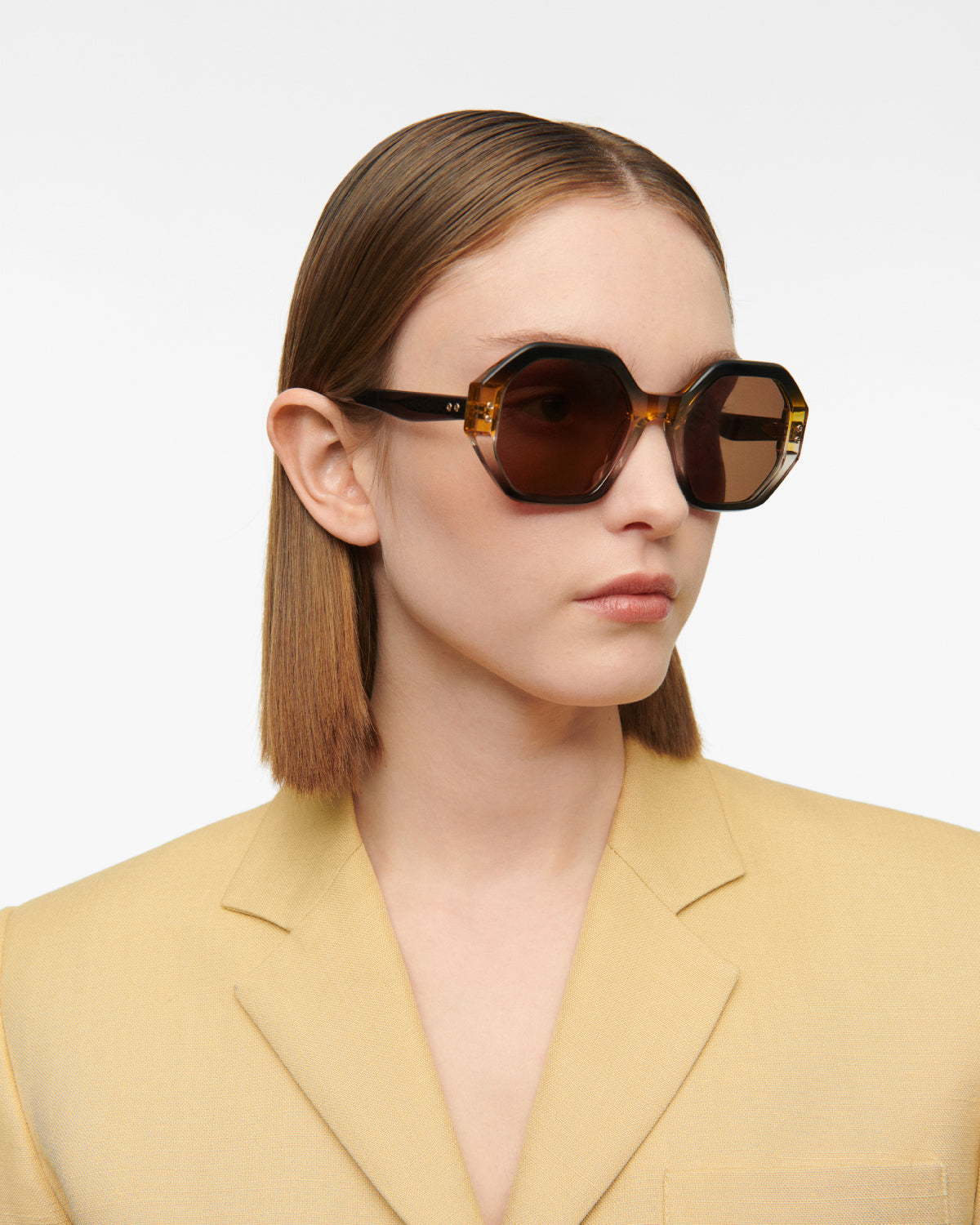 THRIVE 020: Geométricas Acetato Jaune sunglasses by GIGI STUDIOS 7678