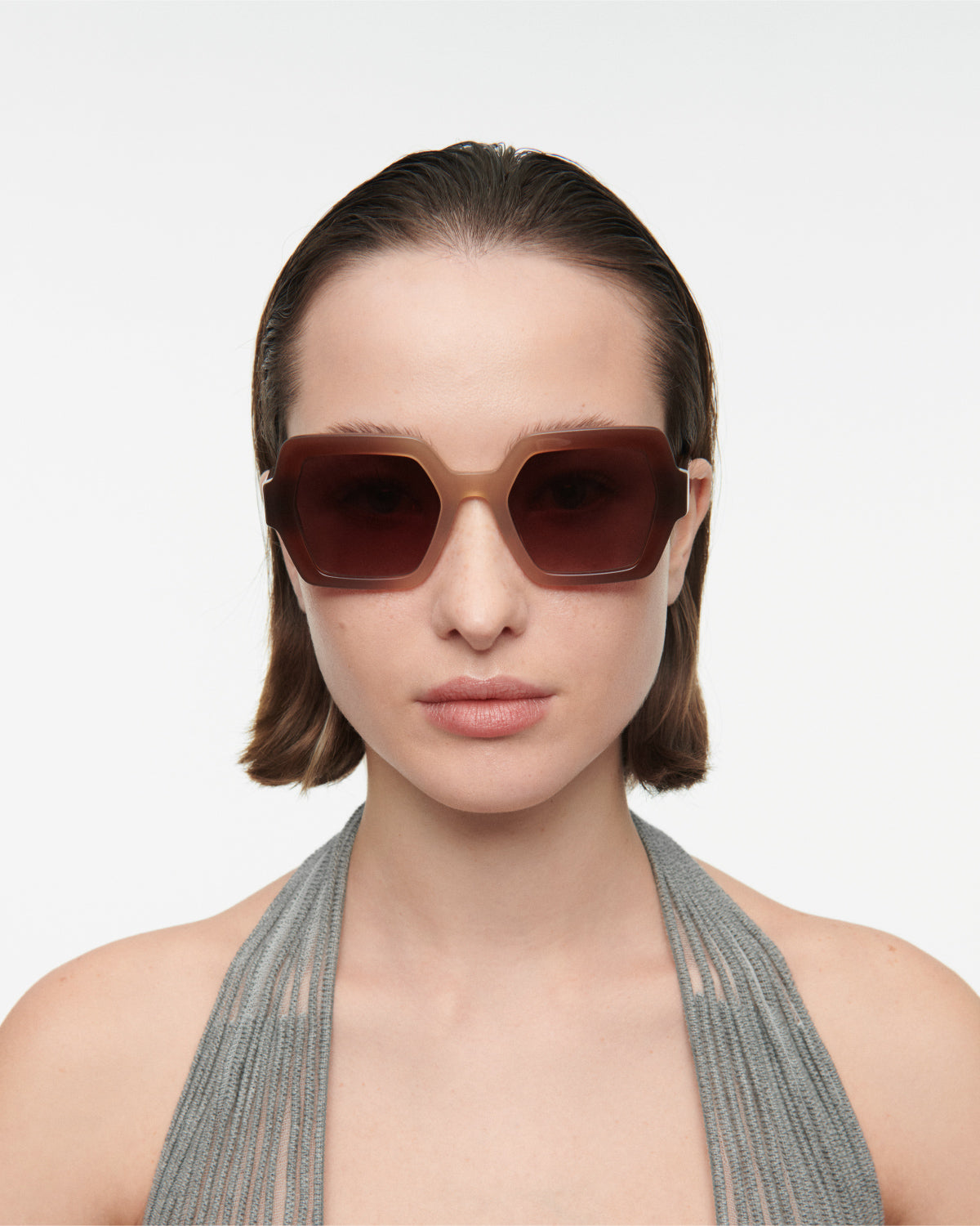 THRIVE 024: Geométricas Acetato Marrón sunglasses by GIGI STUDIOS 7690