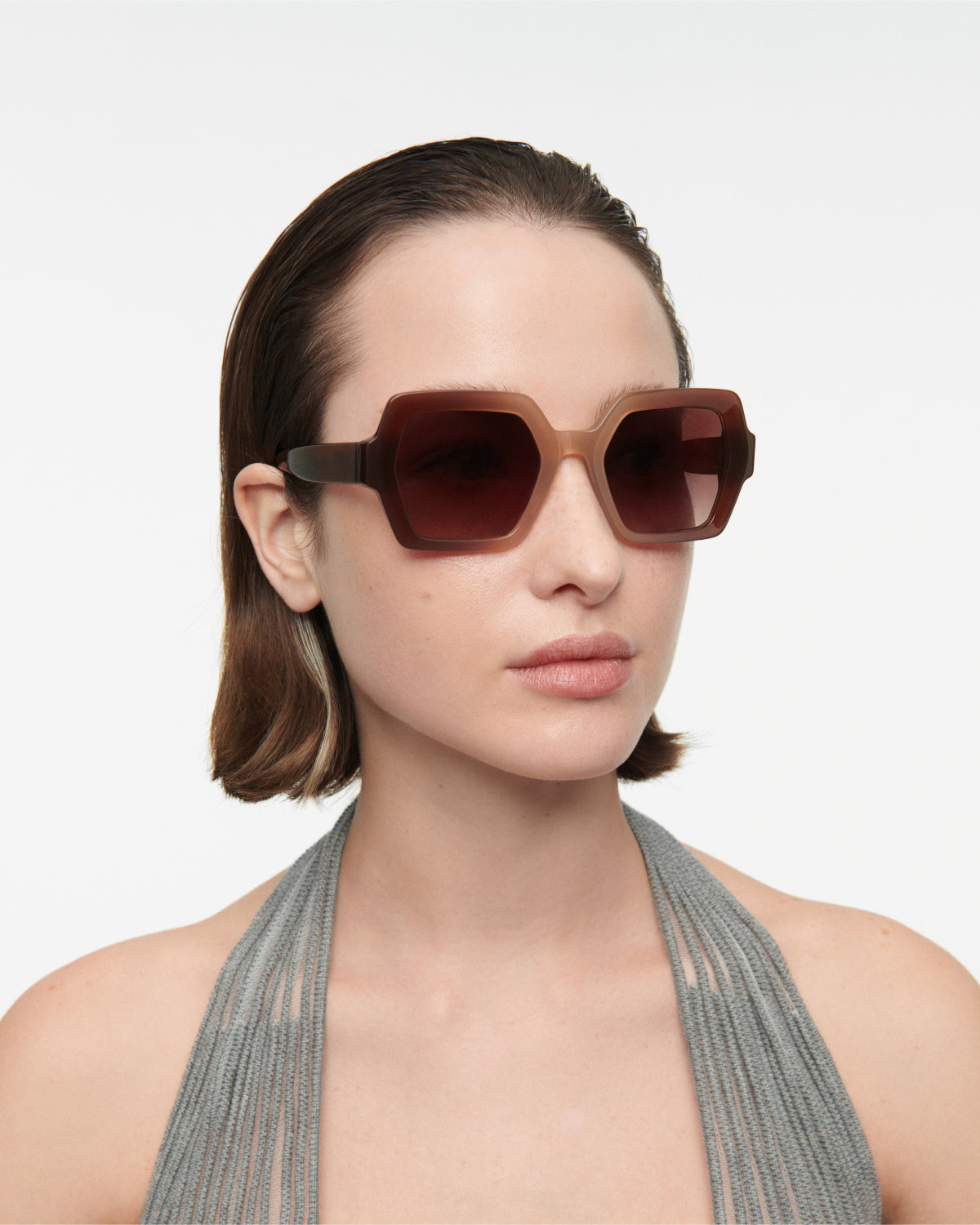 THRIVE 024: Geométricas Acetato Marrón sunglasses by GIGI STUDIOS 7691