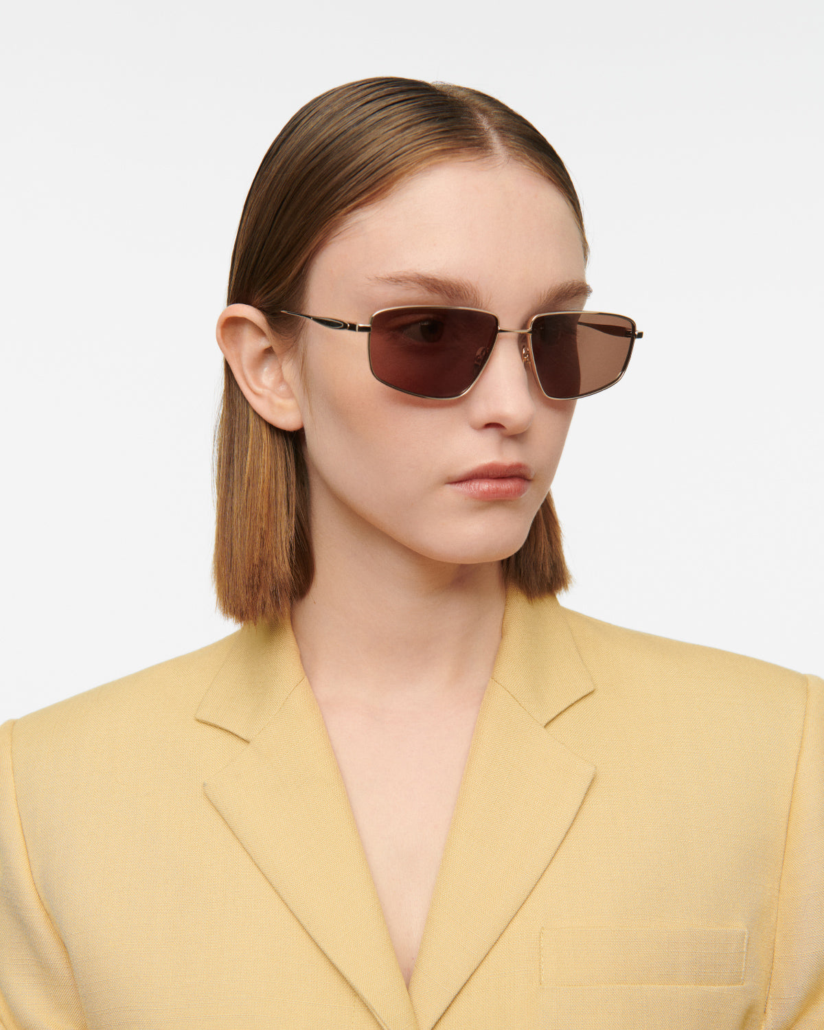 THRIVE 029: Rectangular Metal Doré sunglasses by GIGI STUDIOS 7738