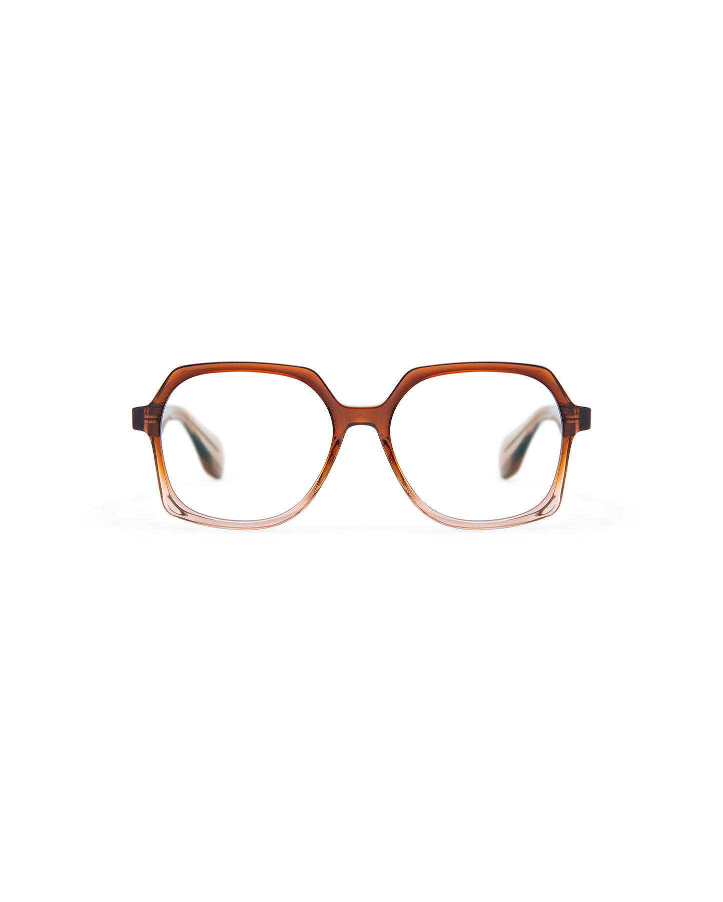 REVIVRE 41: Geométricas Acetato Marrón optical glasses by GIGI STUDIOS 8000