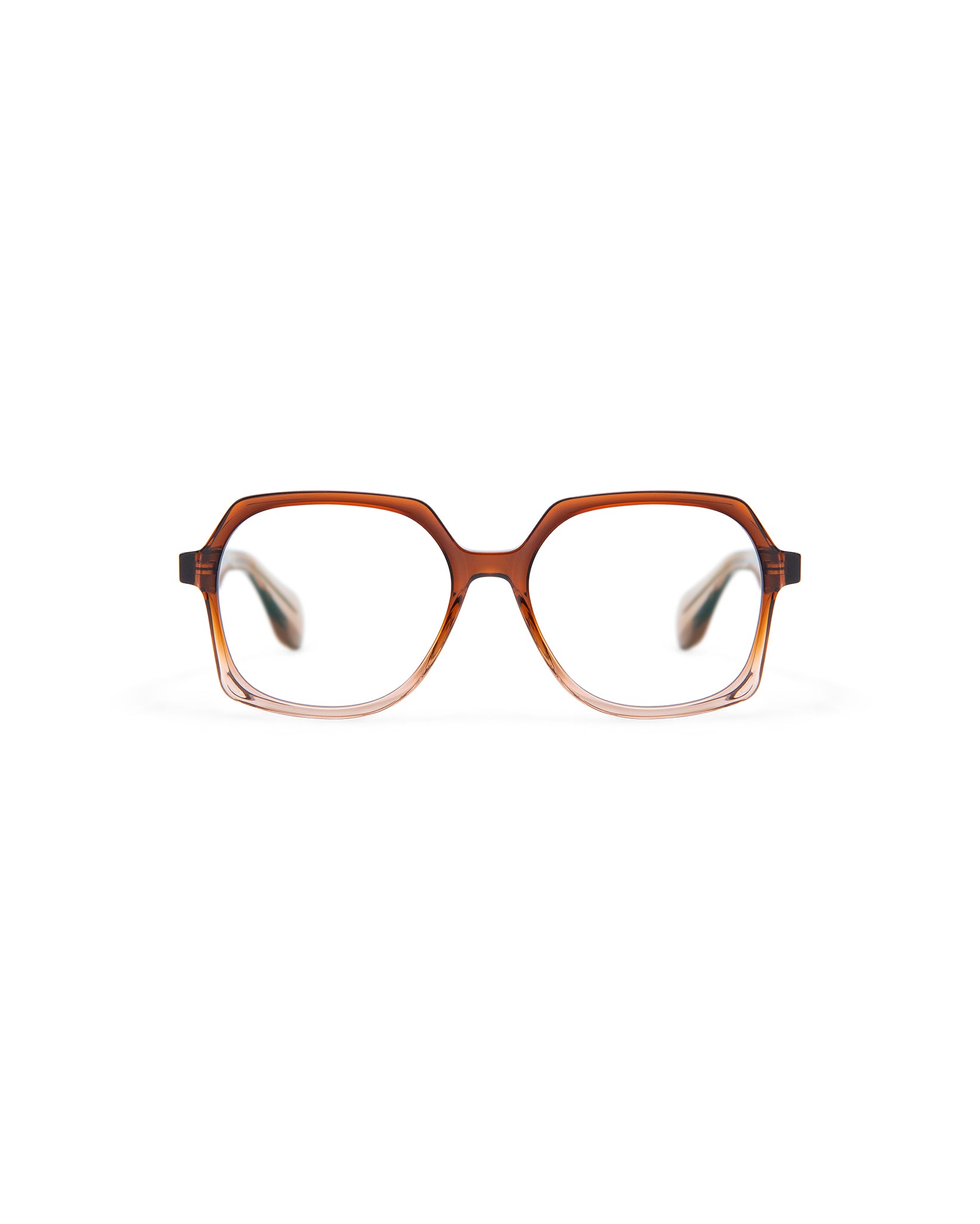 REVIVRE 41: Geométricas Acetato Marrón optical glasses by GIGI STUDIOS 8000