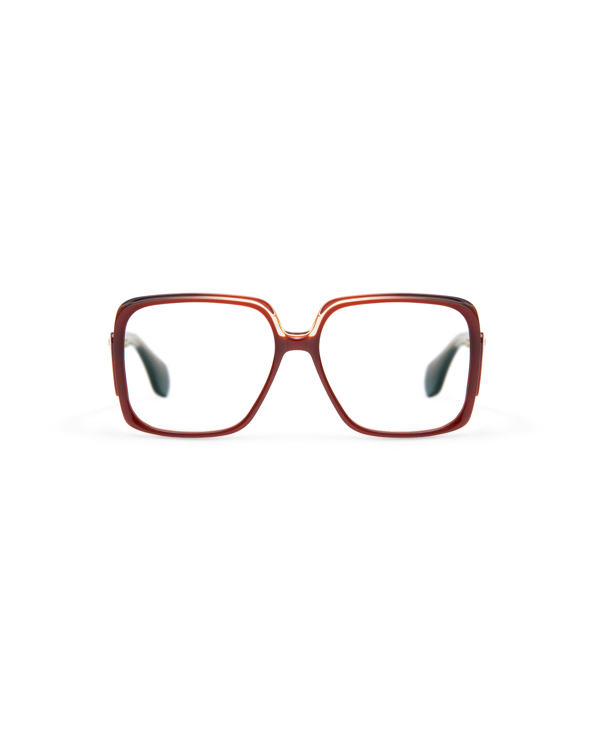 REVIVRE 42: Cuadrada Acetato Marrón optical glasses by GIGI STUDIOS 8003