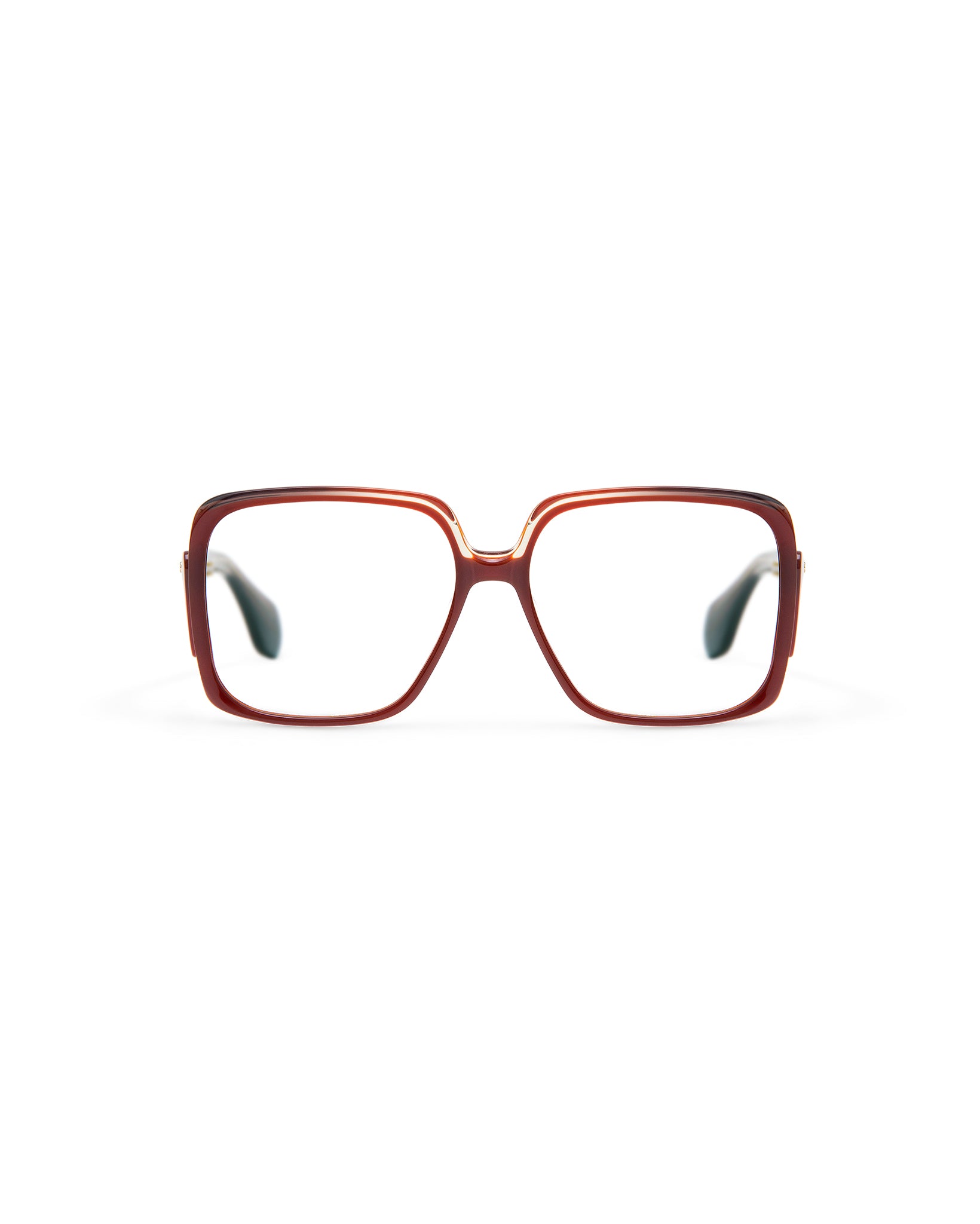 REVIVRE 42: Cuadrada Acetato Marrón optical glasses by GIGI STUDIOS 8003