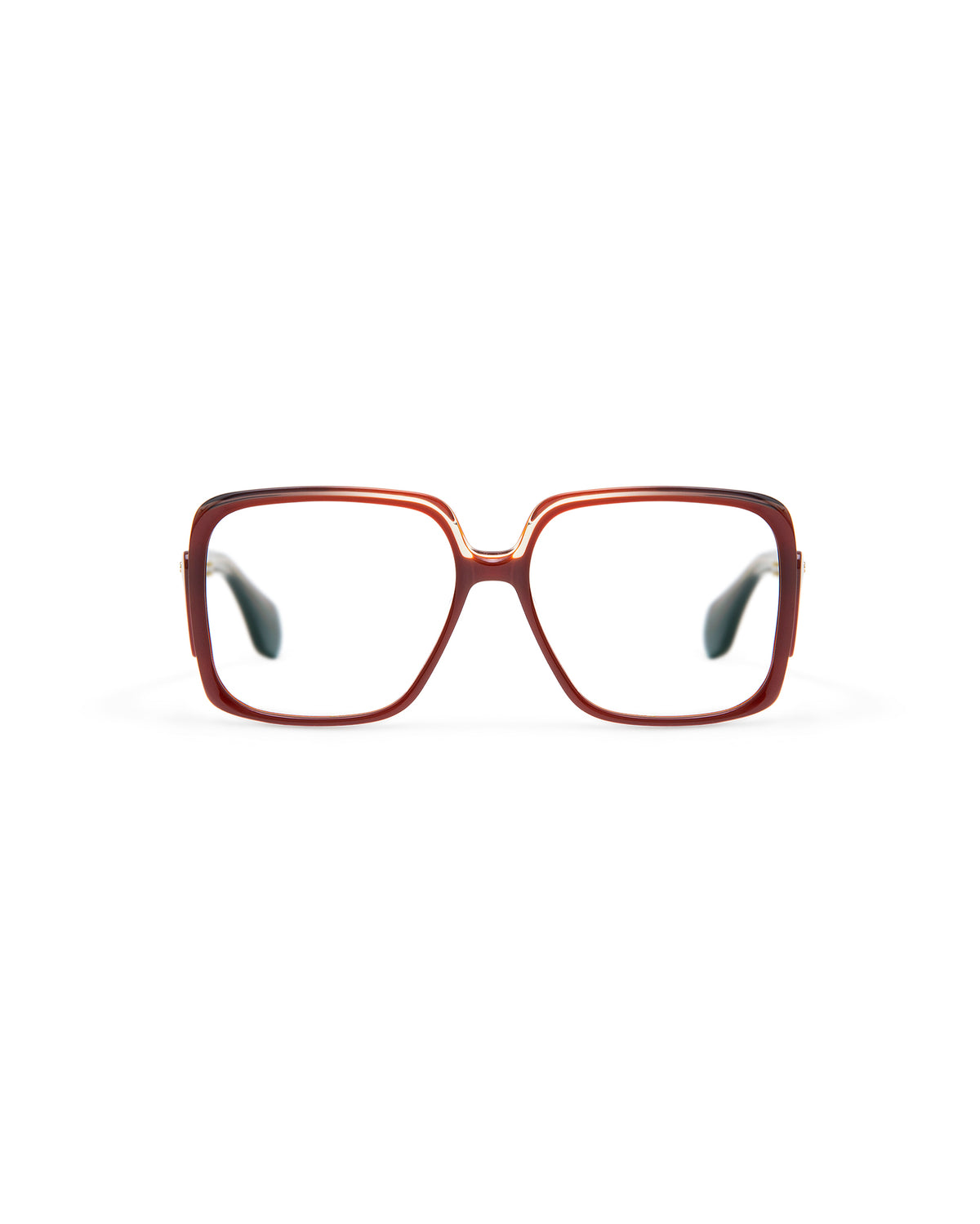 REVIVRE 42: Cuadrada Acetato Marrón optical glasses by GIGI STUDIOS 8003