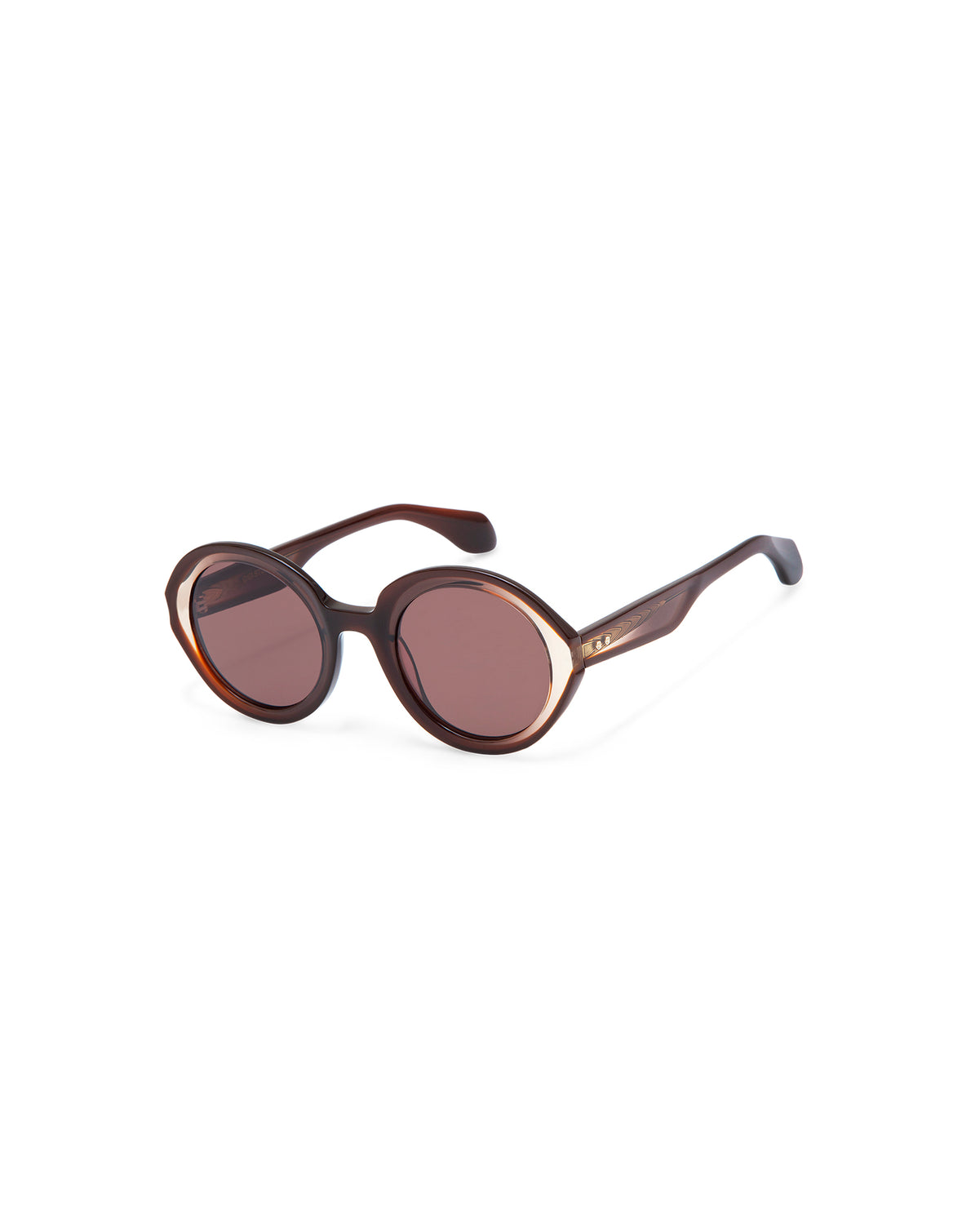 REVIVRE 46: Redondas Acetato Marrón sunglasses by GIGI STUDIOS 8087