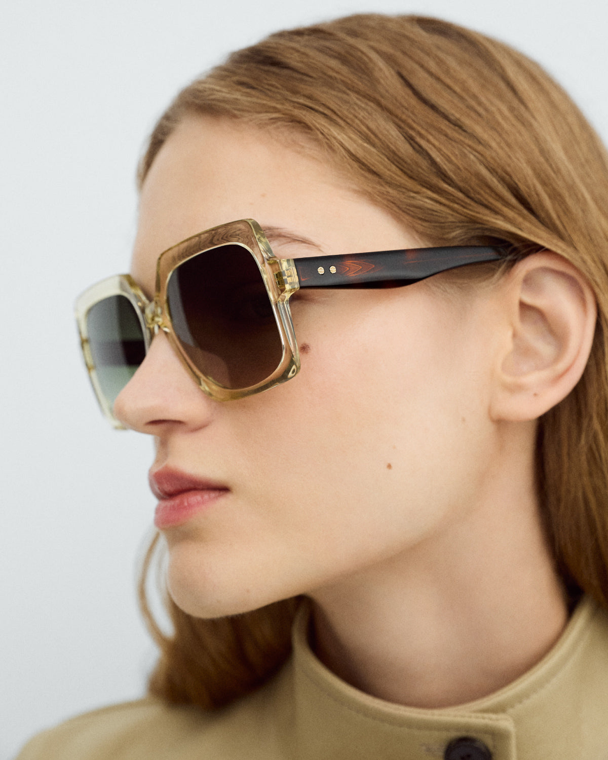 ELINA: Cuadrada Acetato Transparente sunglasses by GIGI STUDIOS 9690