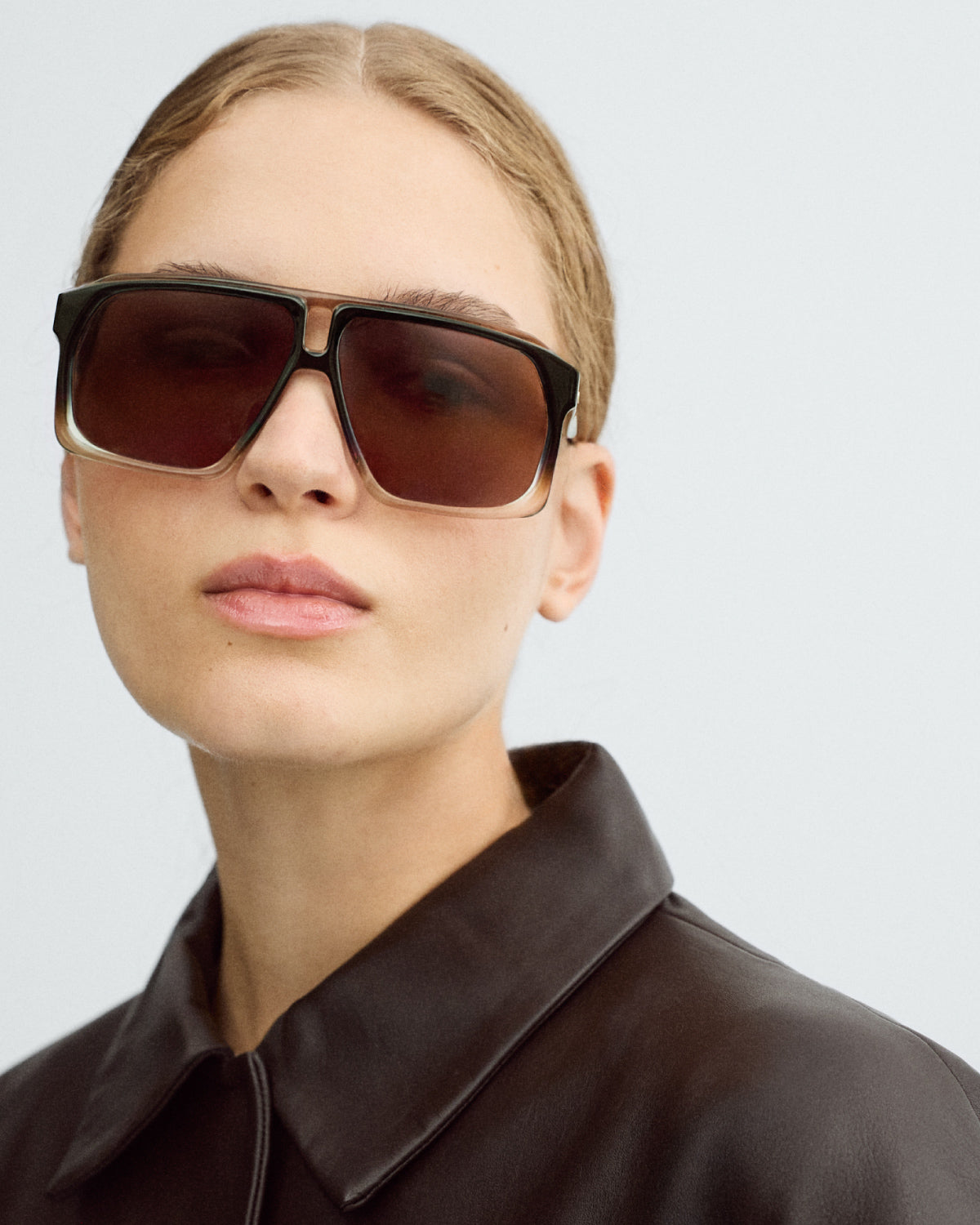 LYANNA: Aviador Acetato Marrón sunglasses by GIGI STUDIOS 9582